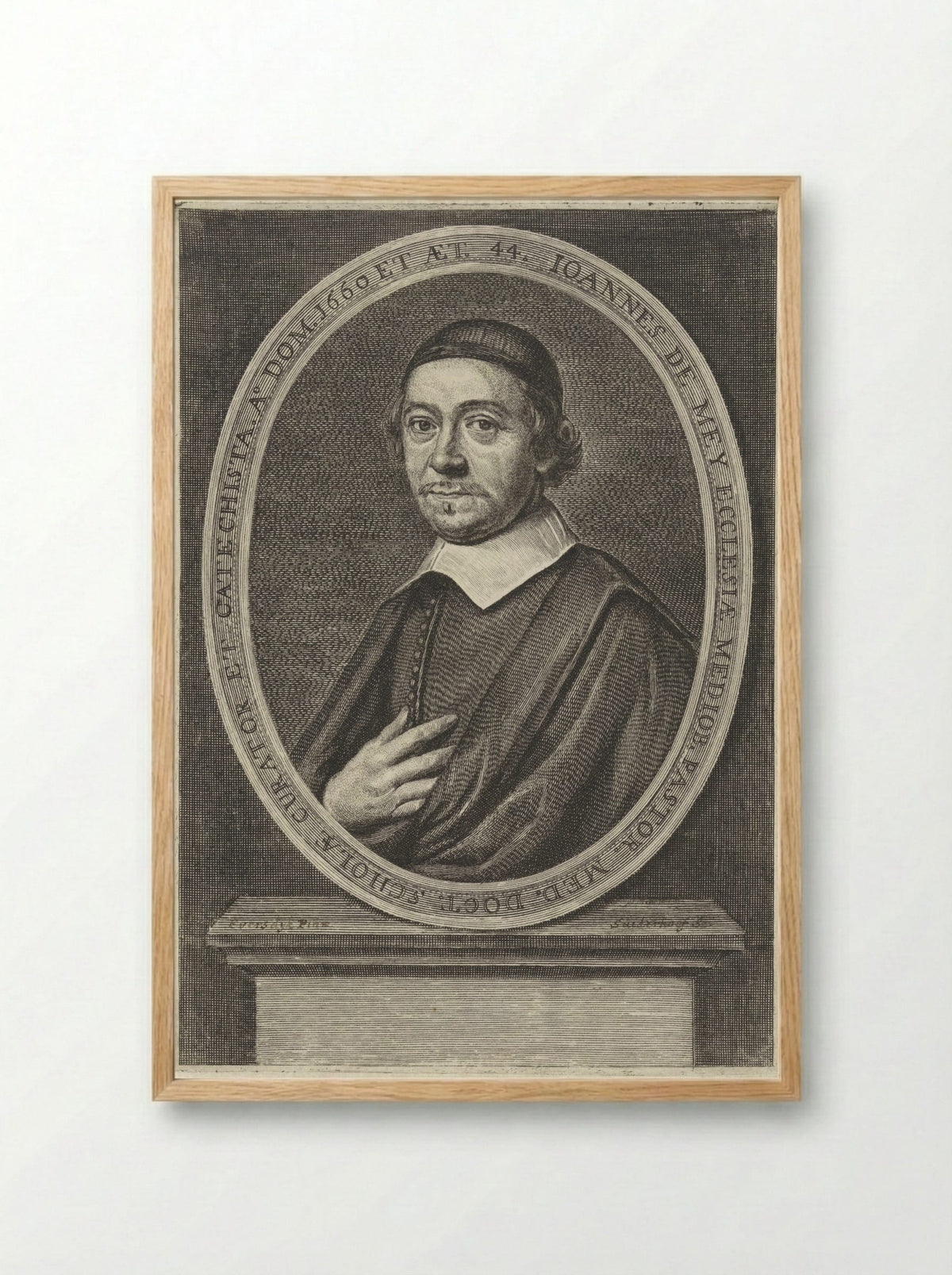 Portret van Johannes de Mey - Jonas Suyderhoef - Framed Print Wood