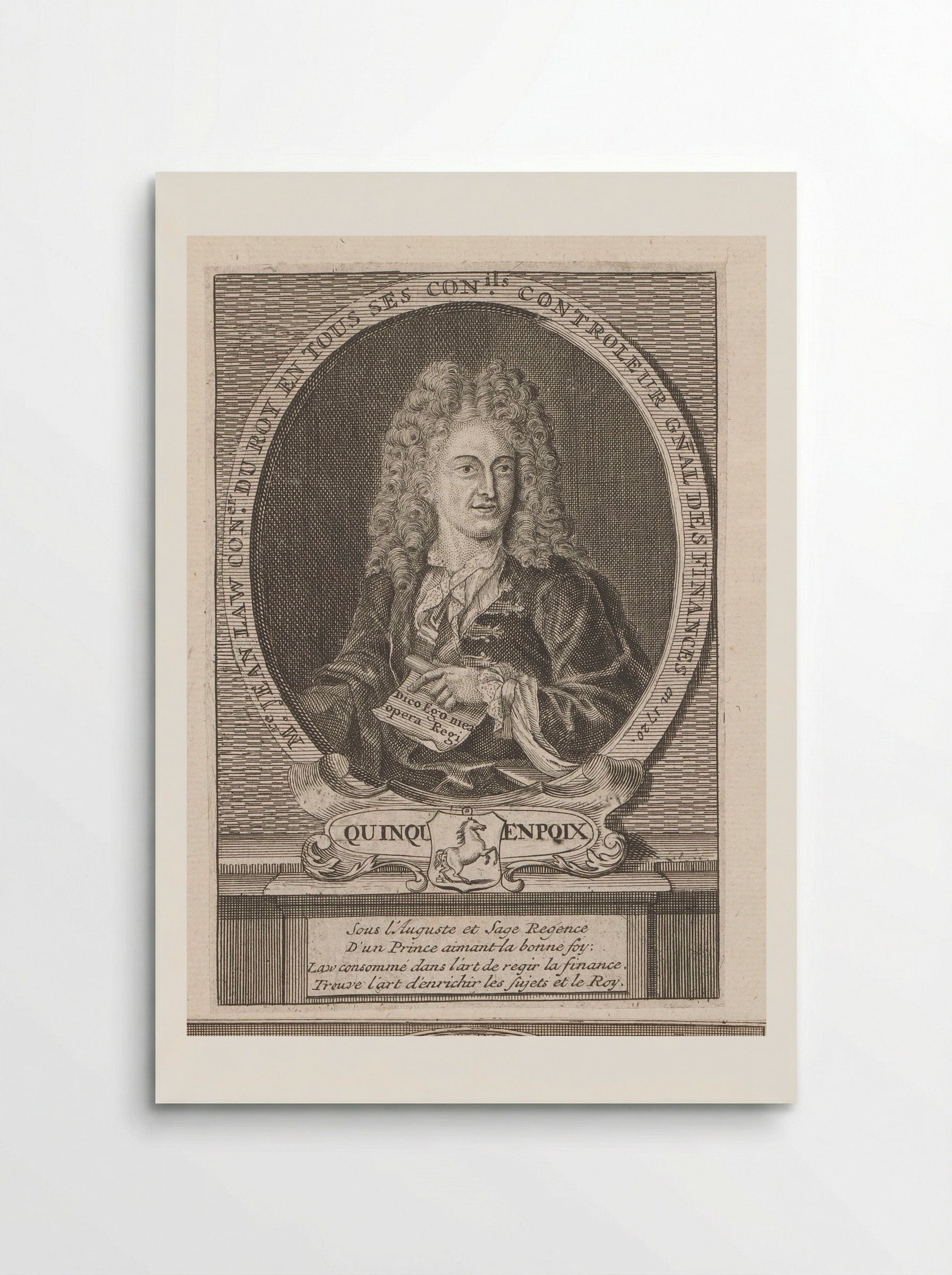 Portret van John Law - Hendrik de Leth - Poster