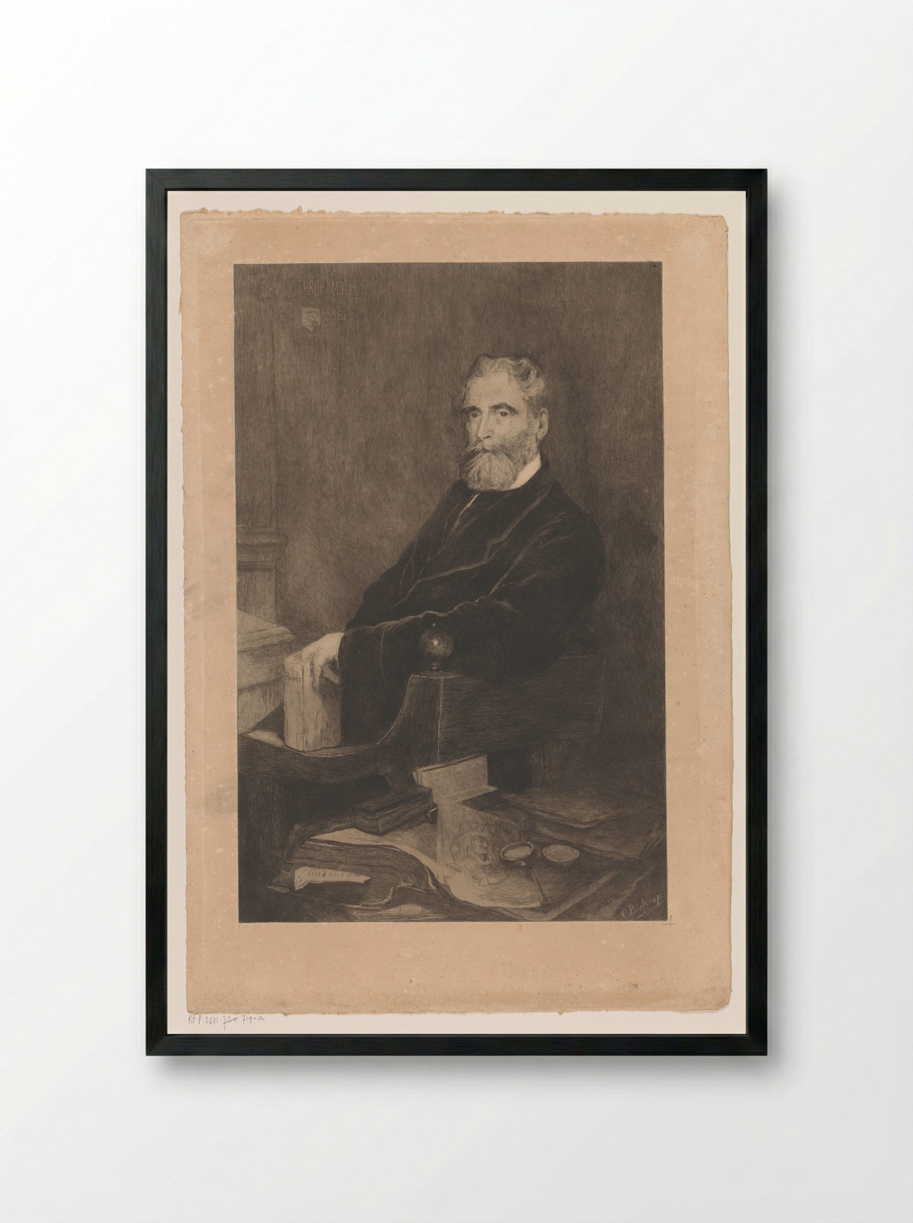 Portret van John Lothrop Motley - Philip Zilcken - Framed Print Black