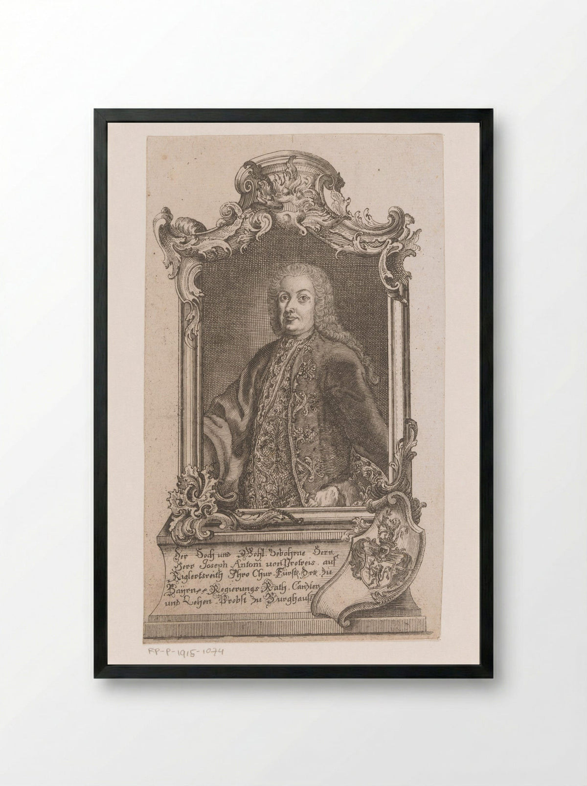 Portret van Joseph Anton von Protreis - Joseph Anton Zimmermann - Framed Print Black