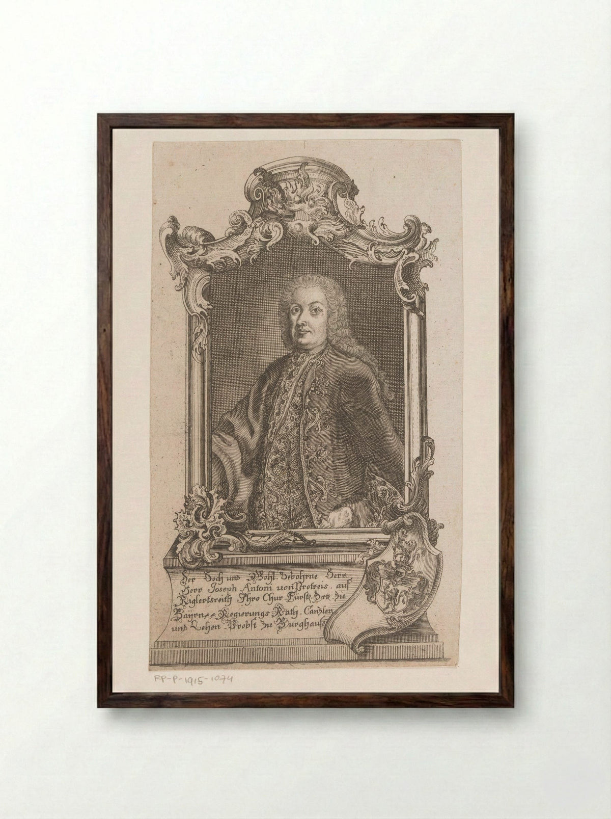 Portret van Joseph Anton von Protreis - Joseph Anton Zimmermann - Framed Print Dark Wood