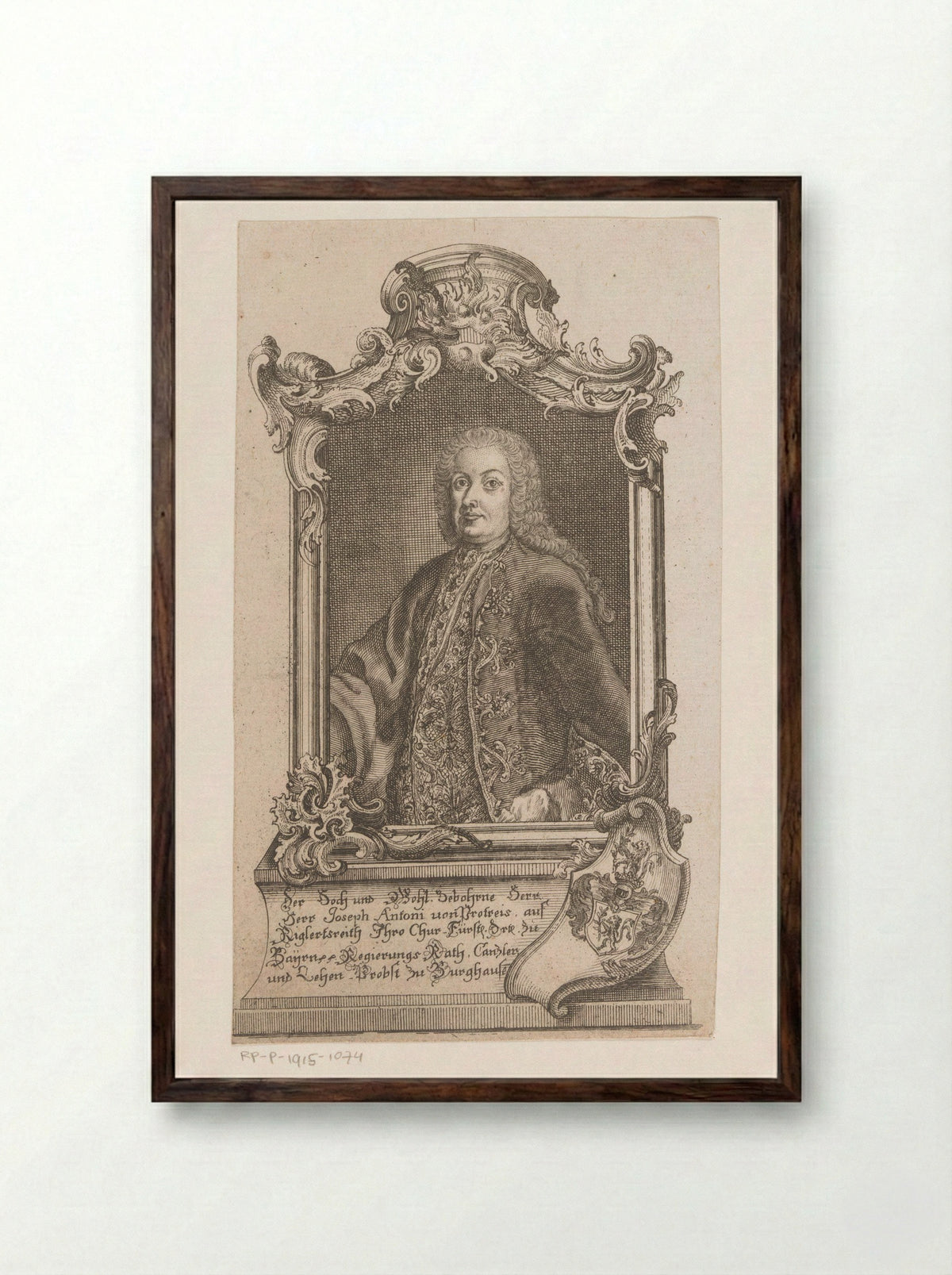 Portret van Joseph Anton von Protreis - Joseph Anton Zimmermann - Framed Print Dark Wood