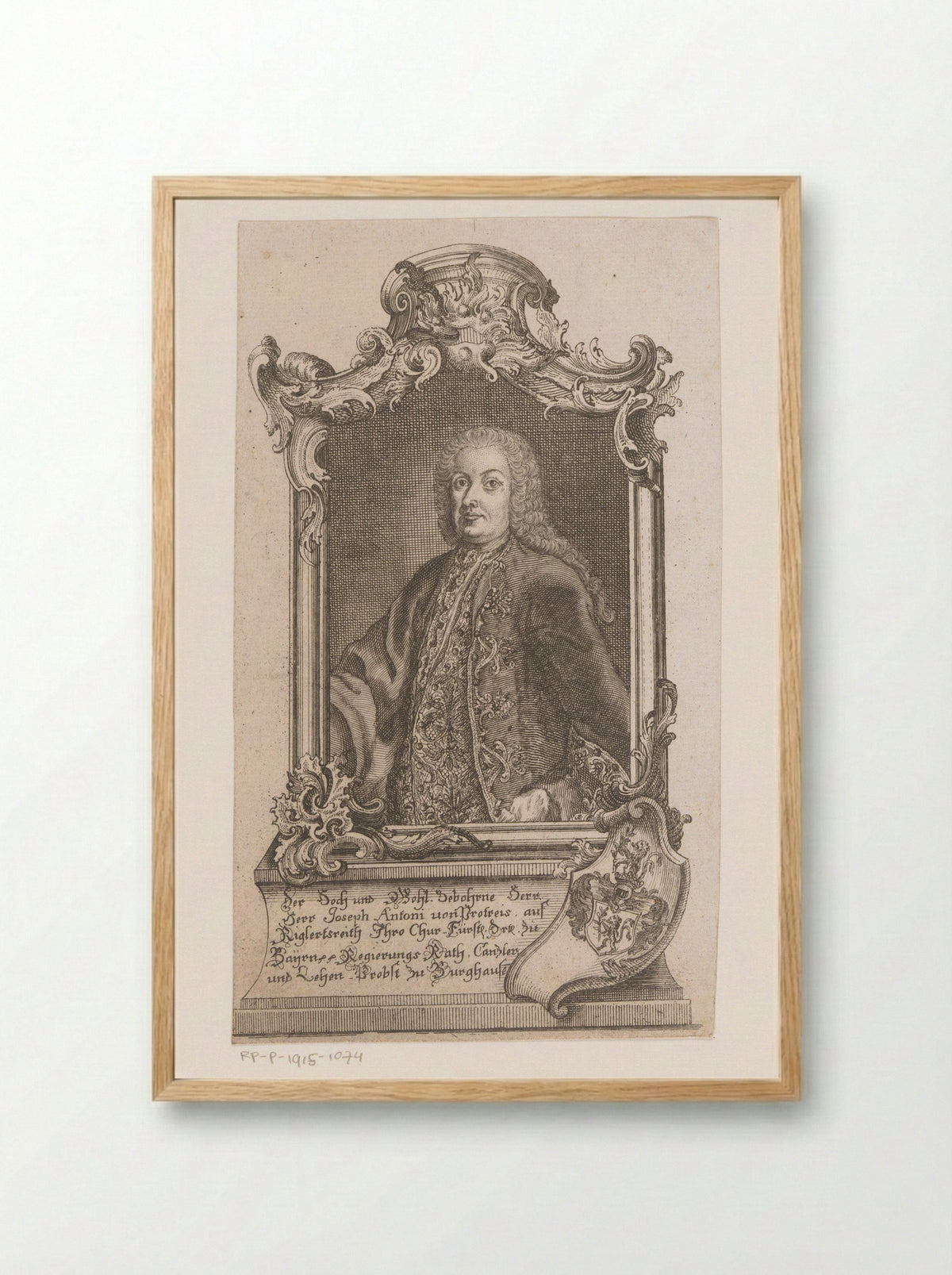 Portret van Joseph Anton von Protreis - Joseph Anton Zimmermann - Framed Print Wood