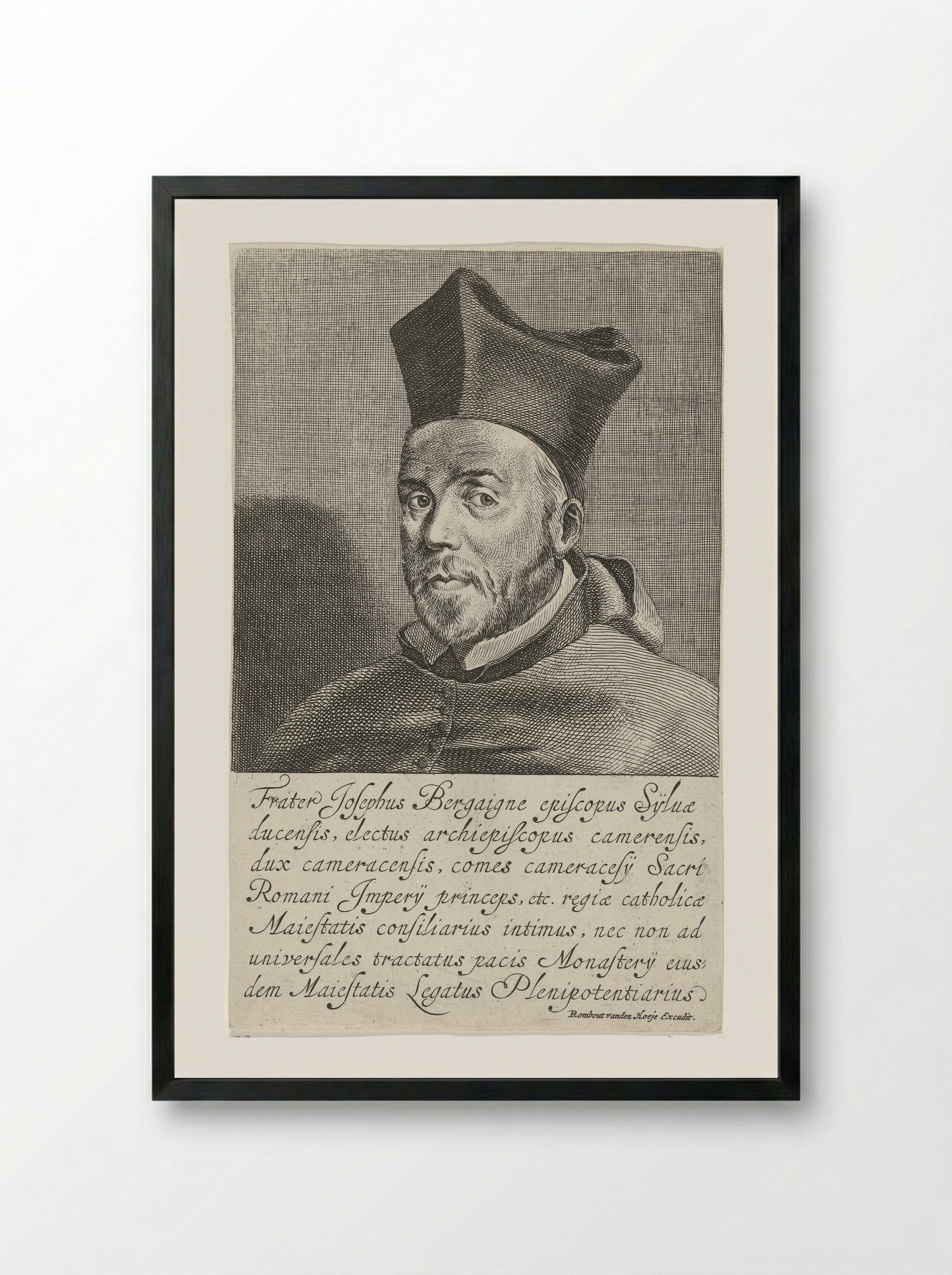 Portret van Joseph de Bergaigne - Pieter Nolpe - Framed Print Black