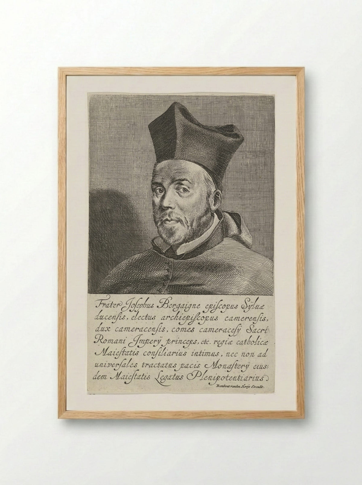 Portret van Joseph de Bergaigne - Pieter Nolpe - Framed Print Wood