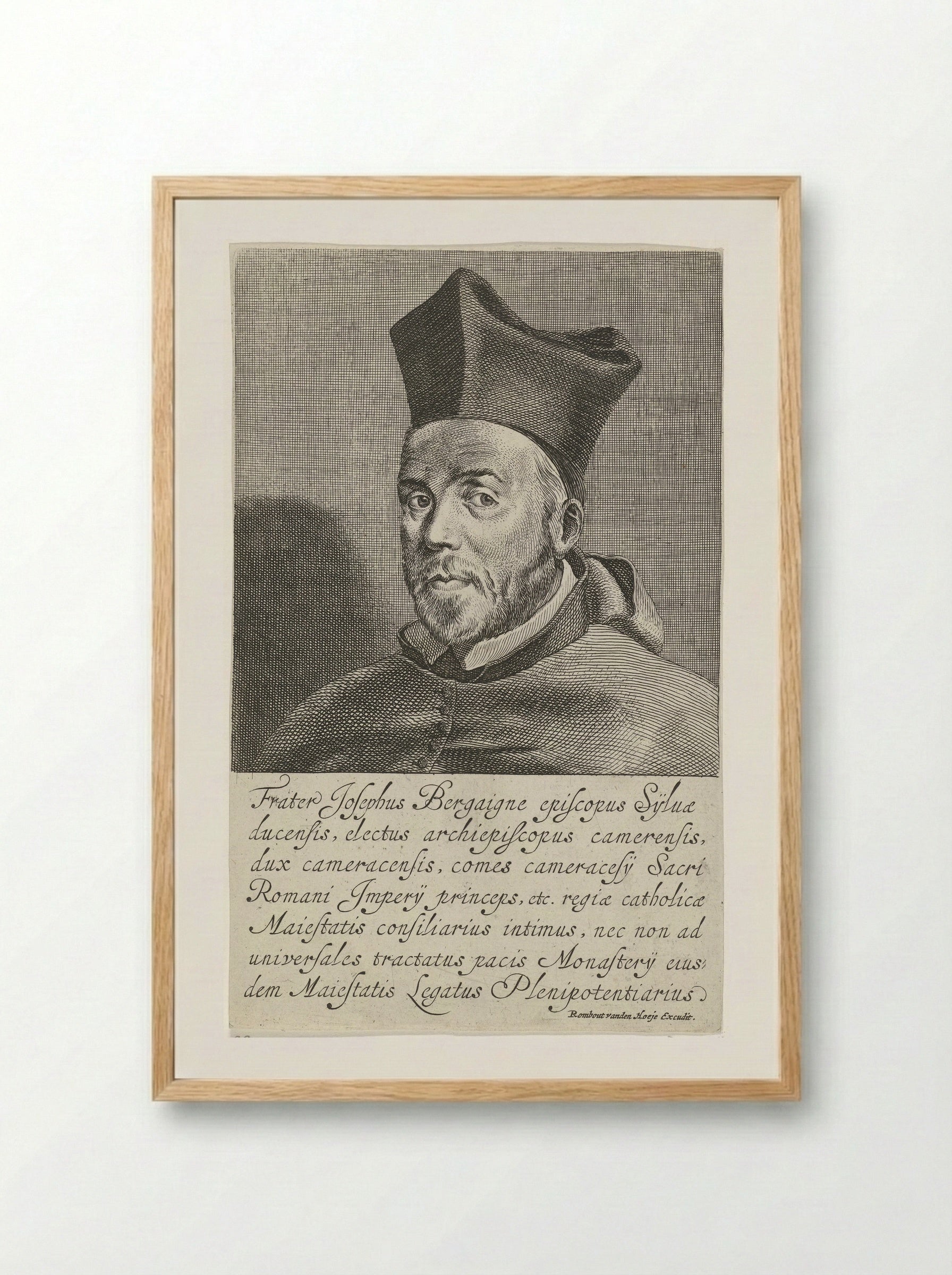 Portret van Joseph de Bergaigne - Pieter Nolpe - Framed Print Wood