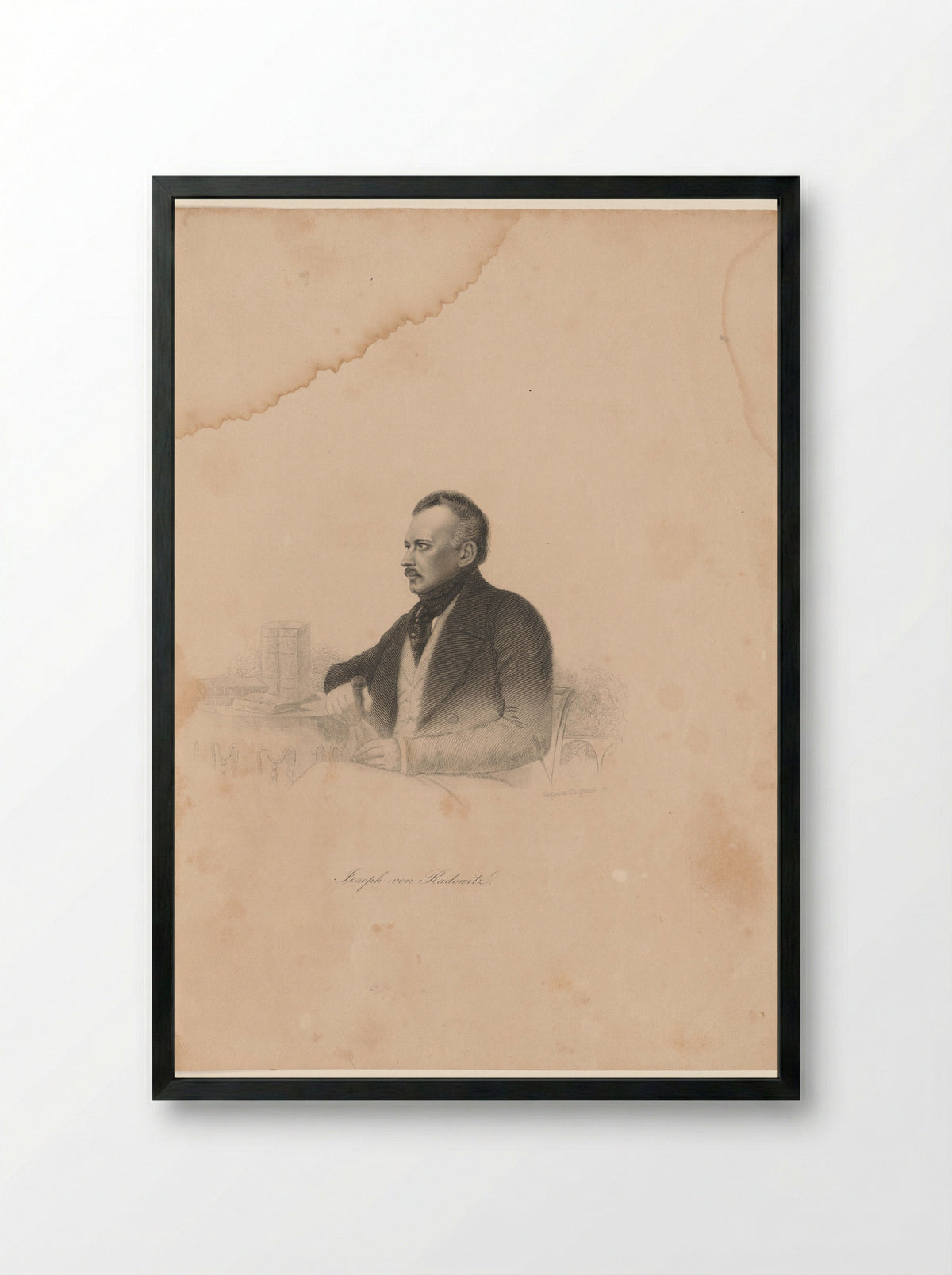 Portret van Joseph von Radowitz - Auguste Hüssener - Framed Print Black