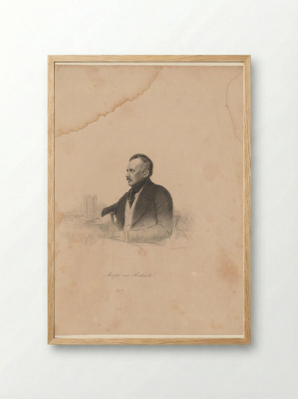 Portret van Joseph von Radowitz - Auguste Hüssener - Framed Print Wood