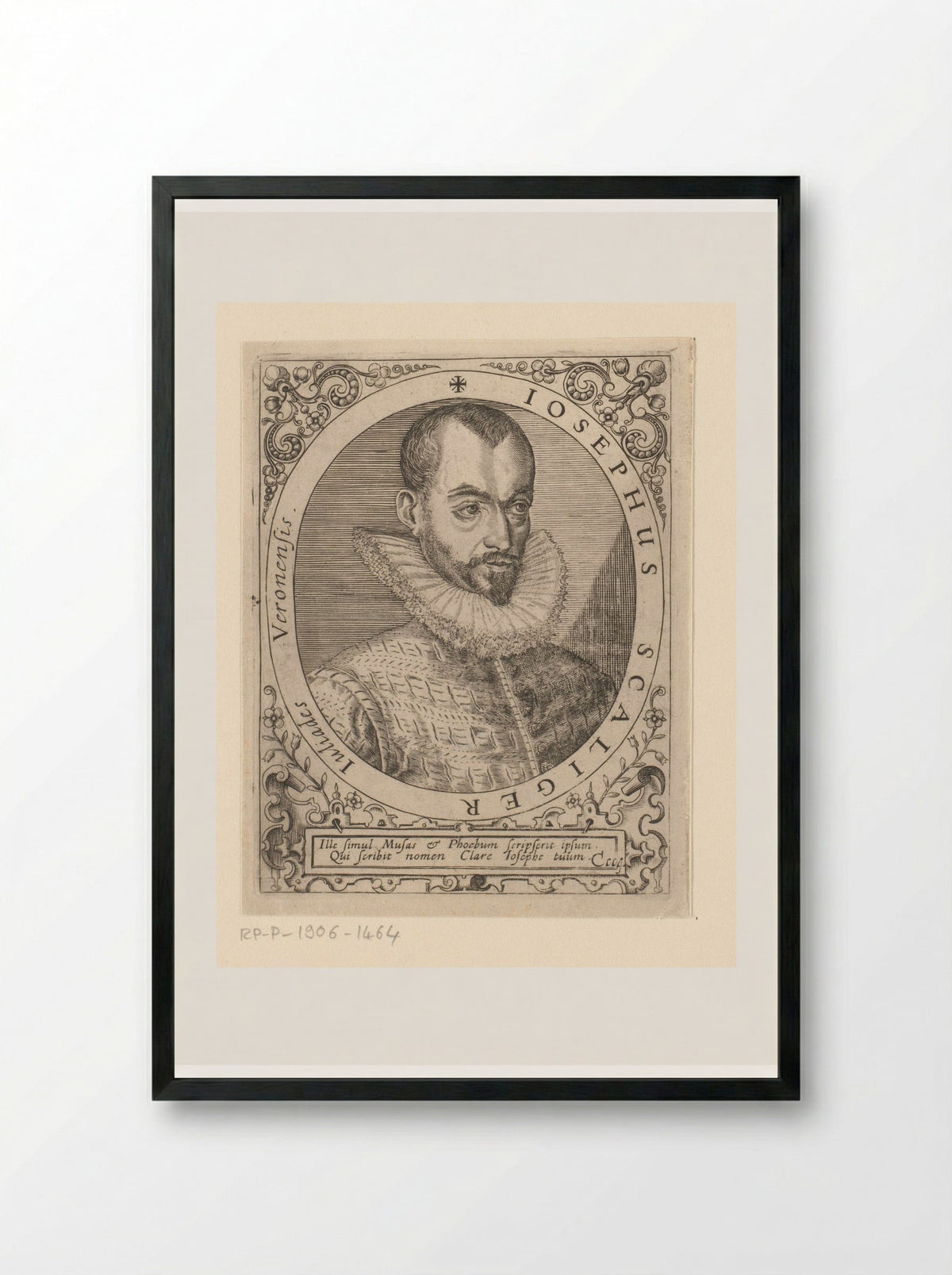 Portret van Josephus Scaliger - Johann Theodor de Bry - Framed Print Black