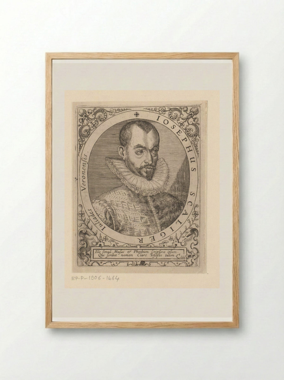Portret van Josephus Scaliger - Johann Theodor de Bry - Framed Print Wood