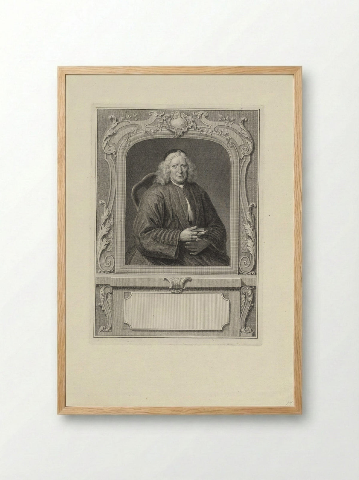 Portret van Josephus de Longas - Pieter Tanjé - Framed Print Wood