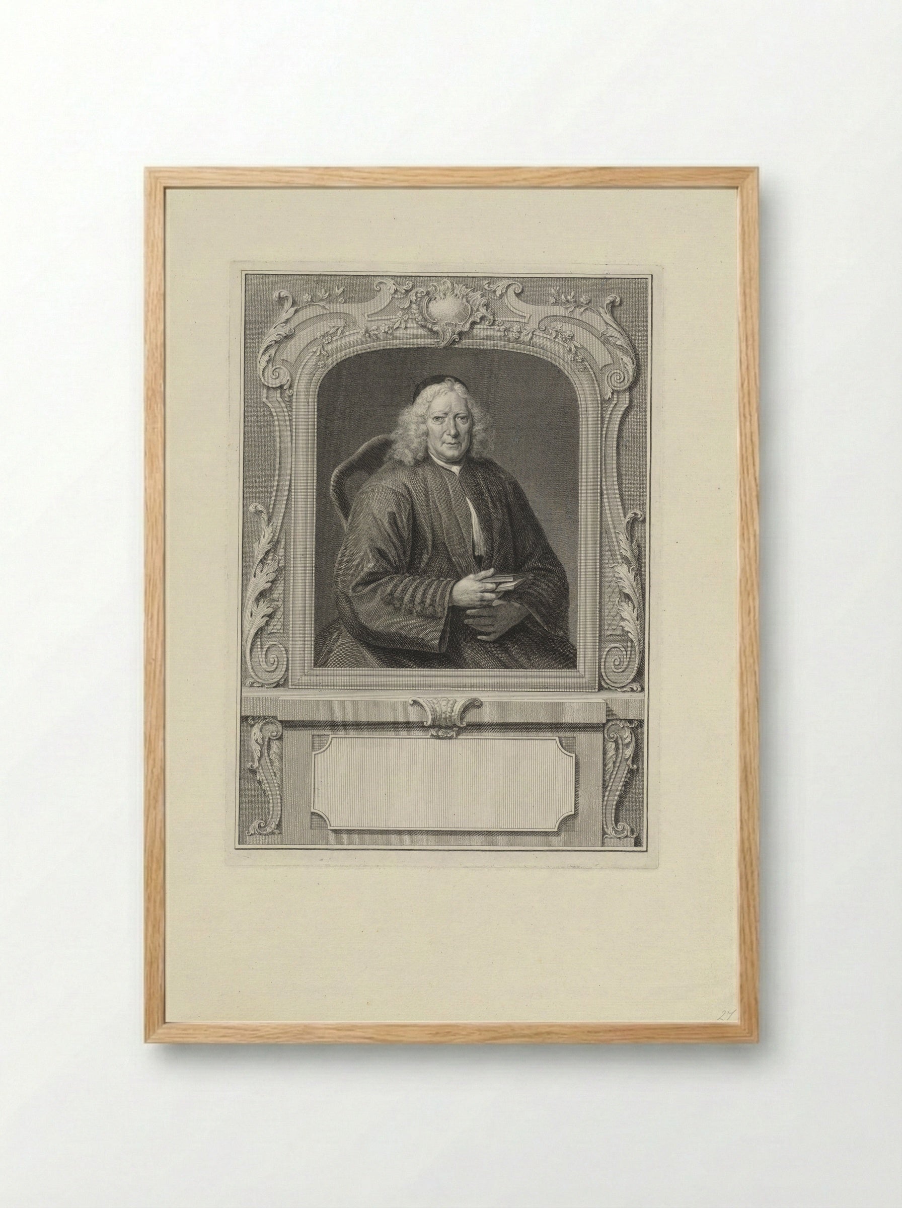 Portret van Josephus de Longas - Pieter Tanjé - Framed Print Wood