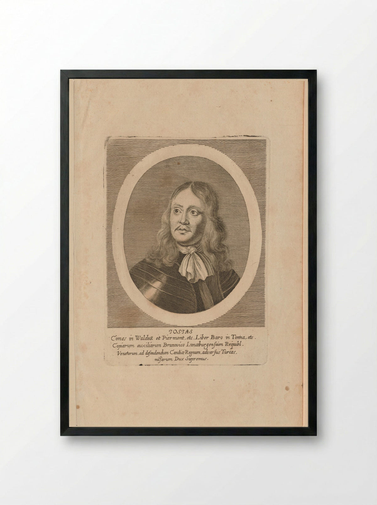 Portret van Josias, graaf van Waldeck - Elias Nessenthaler - Framed Print Black