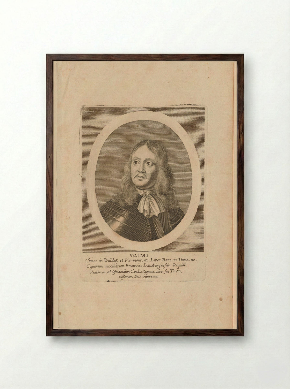Portret van Josias, graaf van Waldeck - Elias Nessenthaler - Framed Print Dark Wood