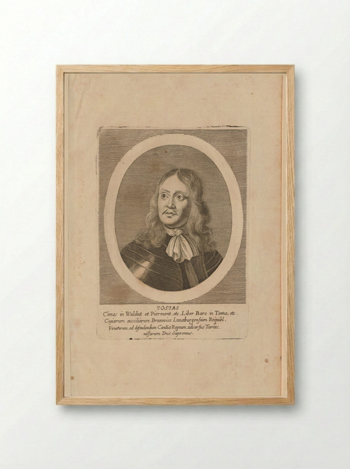 Portret van Josias, graaf van Waldeck - Elias Nessenthaler - Framed Print Wood
