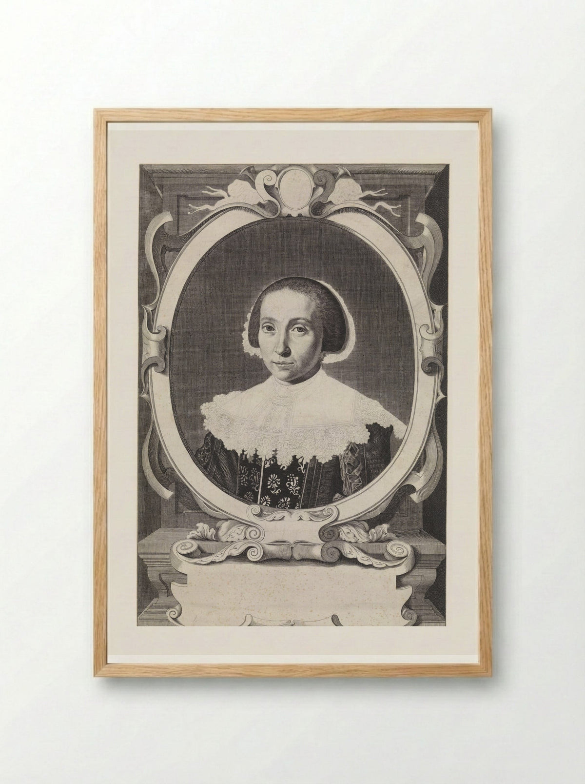 Portret van Judith Cotermans - Theodor Matham - Framed Print Wood
