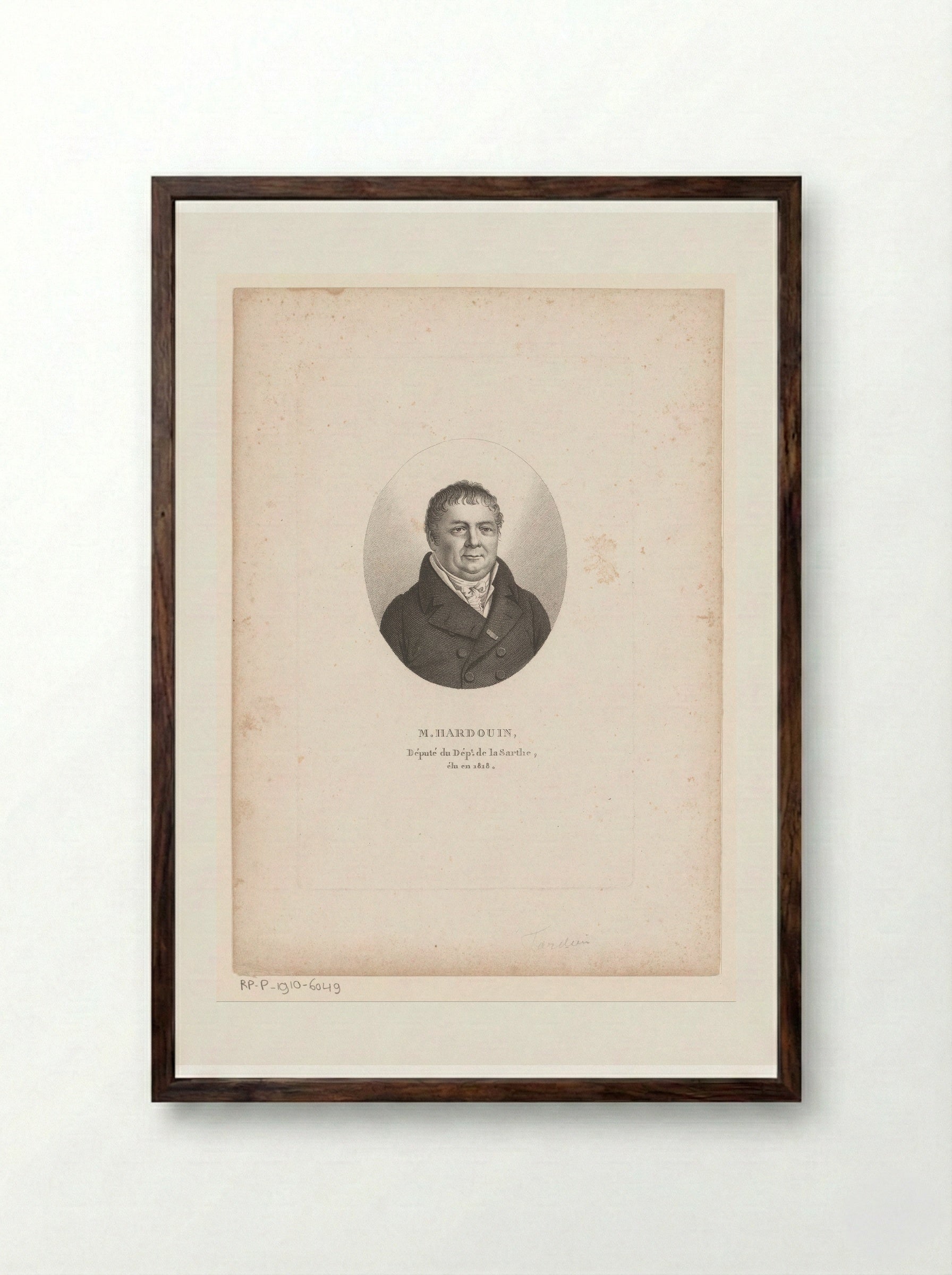 Portret van Julien Pierre Jean Hardouin - Ambroise Tardieu - Framed Print Dark Wood