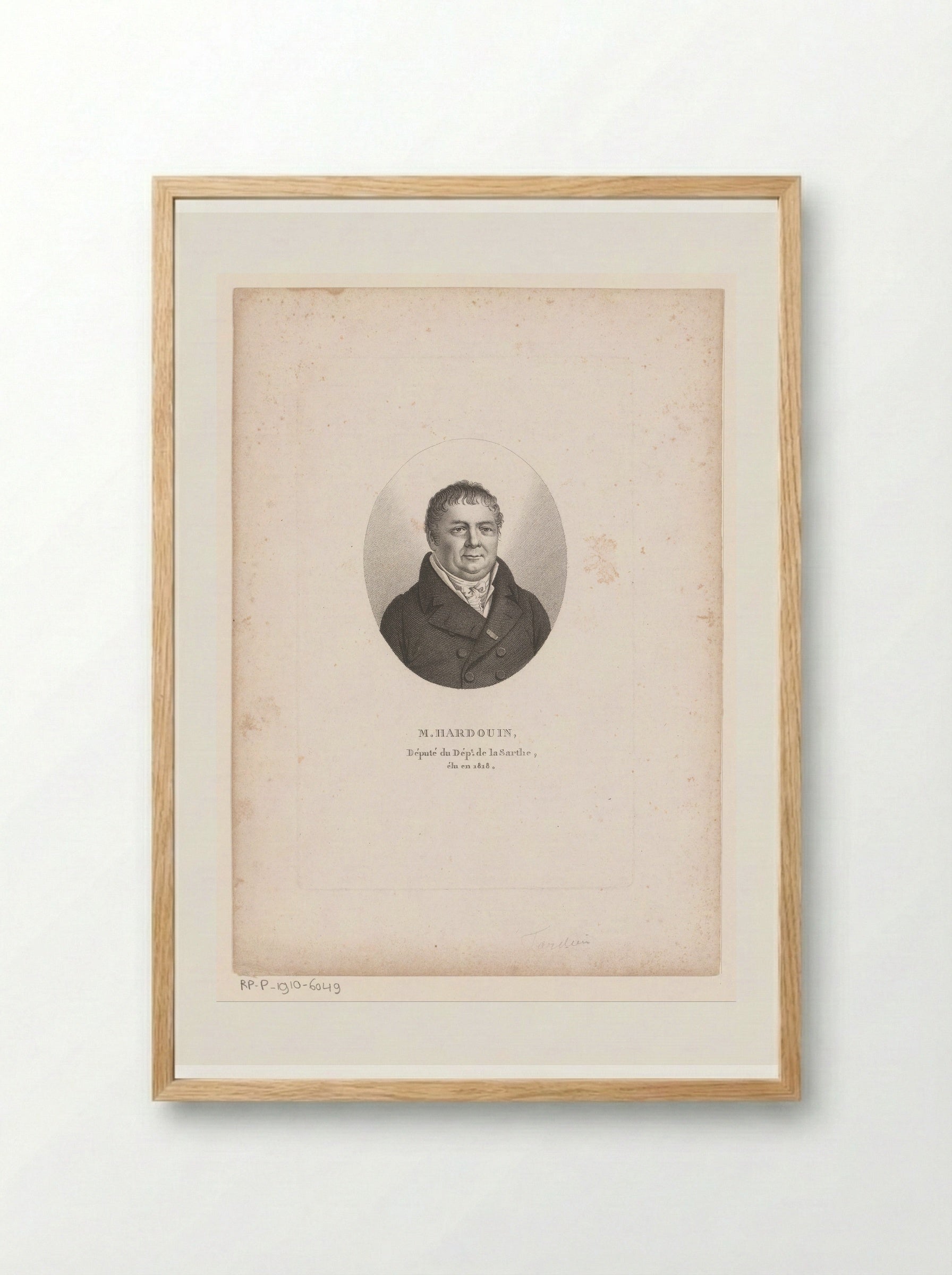 Portret van Julien Pierre Jean Hardouin - Ambroise Tardieu - Framed Print Wood
