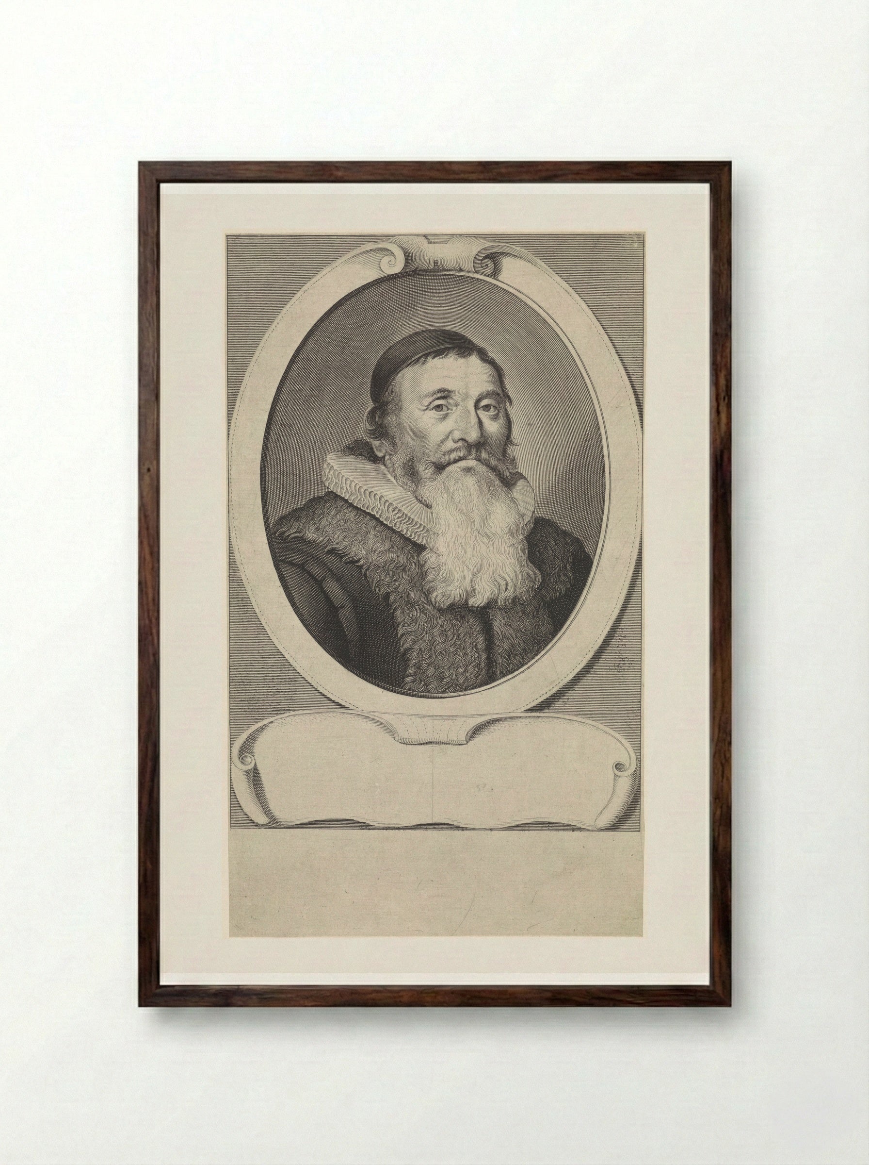 Portret van Julius Ayssonius Husinga - Theodor Matham - Framed Print Dark Wood