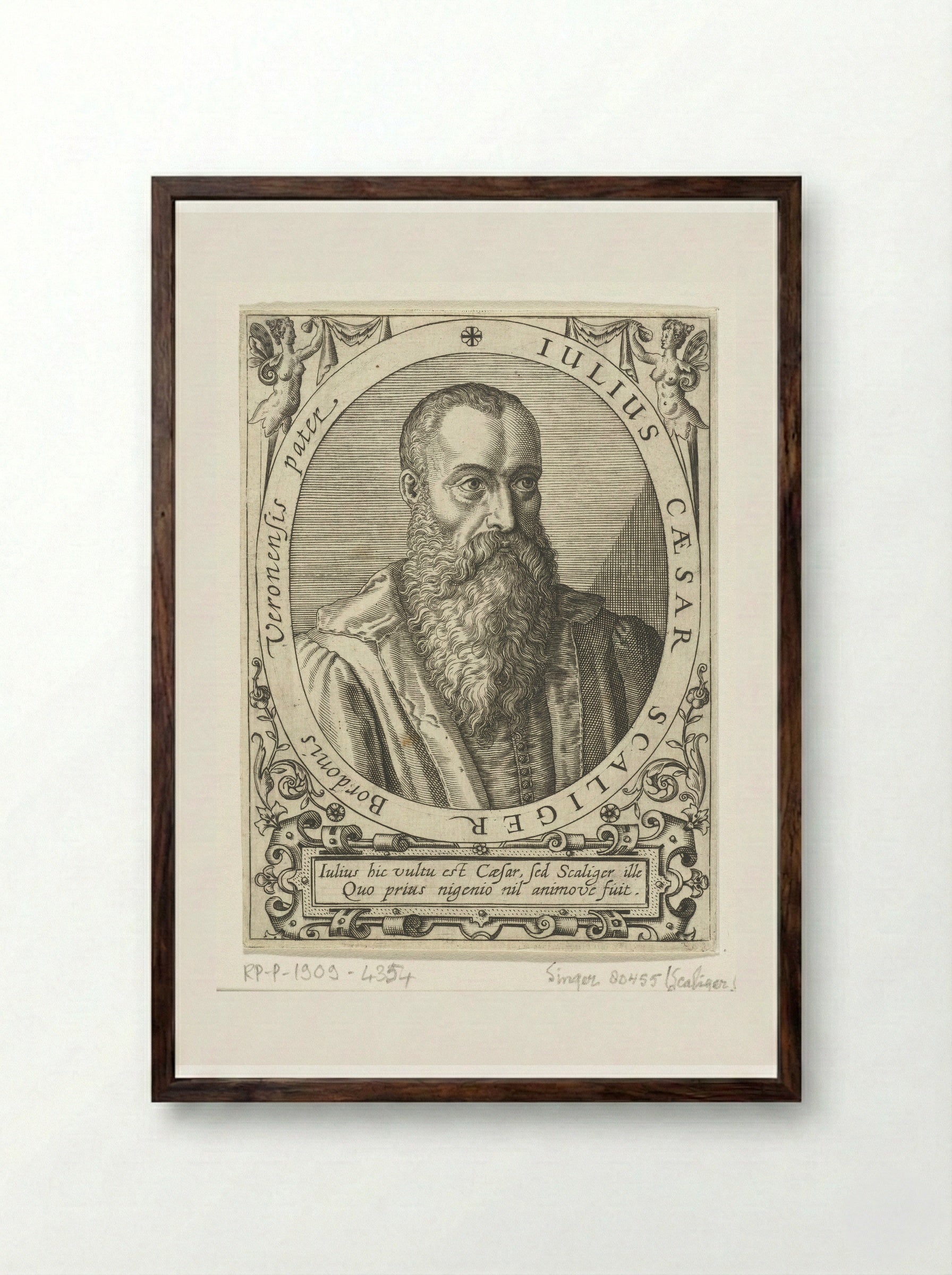 Portret van Julius Caesar Scaliger - Johann Theodor de Bry - Framed Print Dark Wood