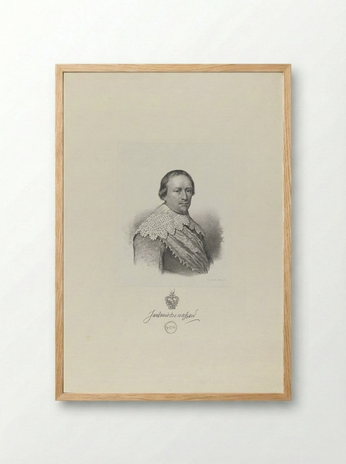Portret van Justinus, graaf van Nassau - Antonie Johannes Groeneveldt - Framed Print Wood