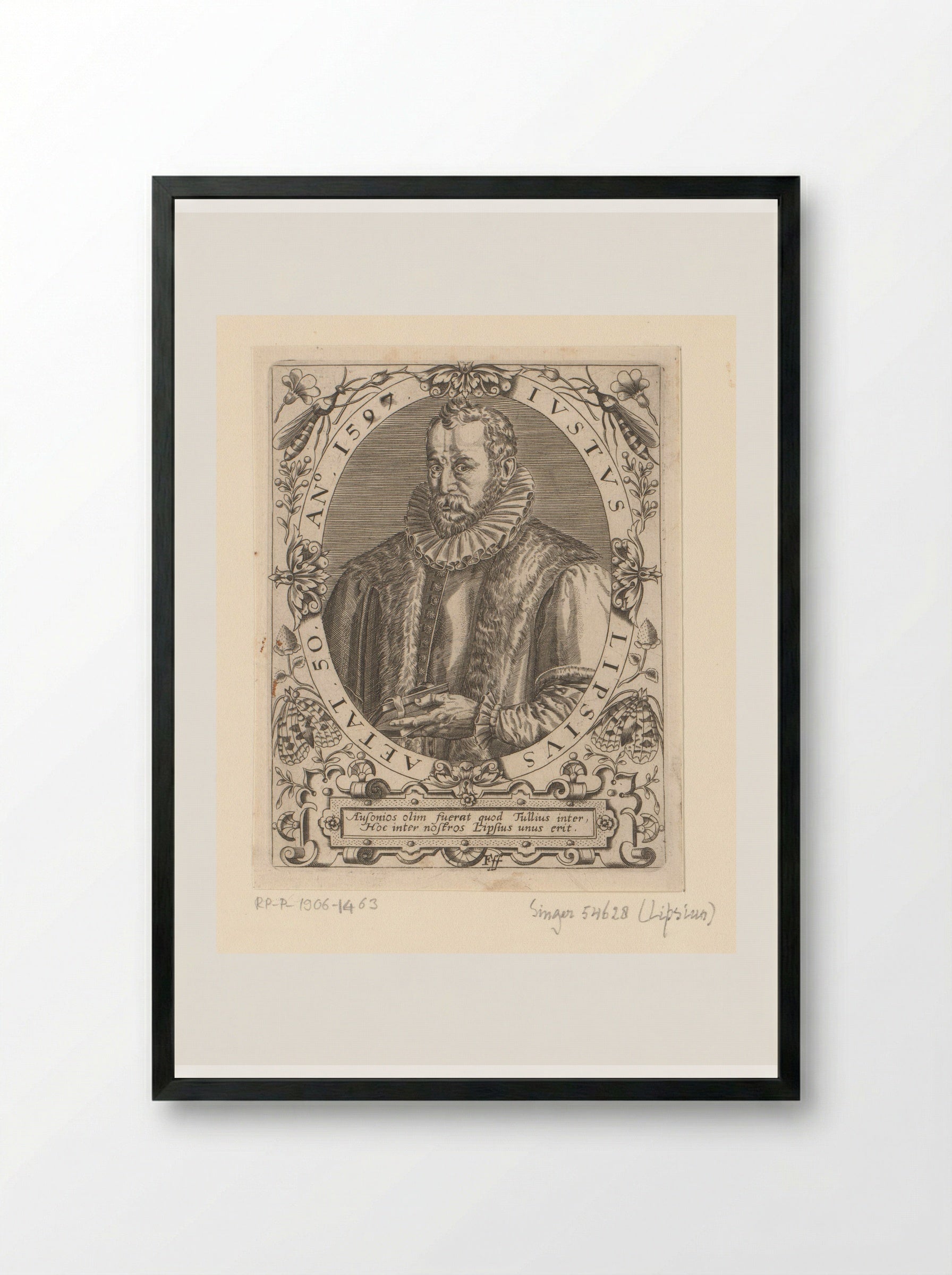 Portret van Justus Lipsius - Johann Theodor de Bry - Framed Print Black