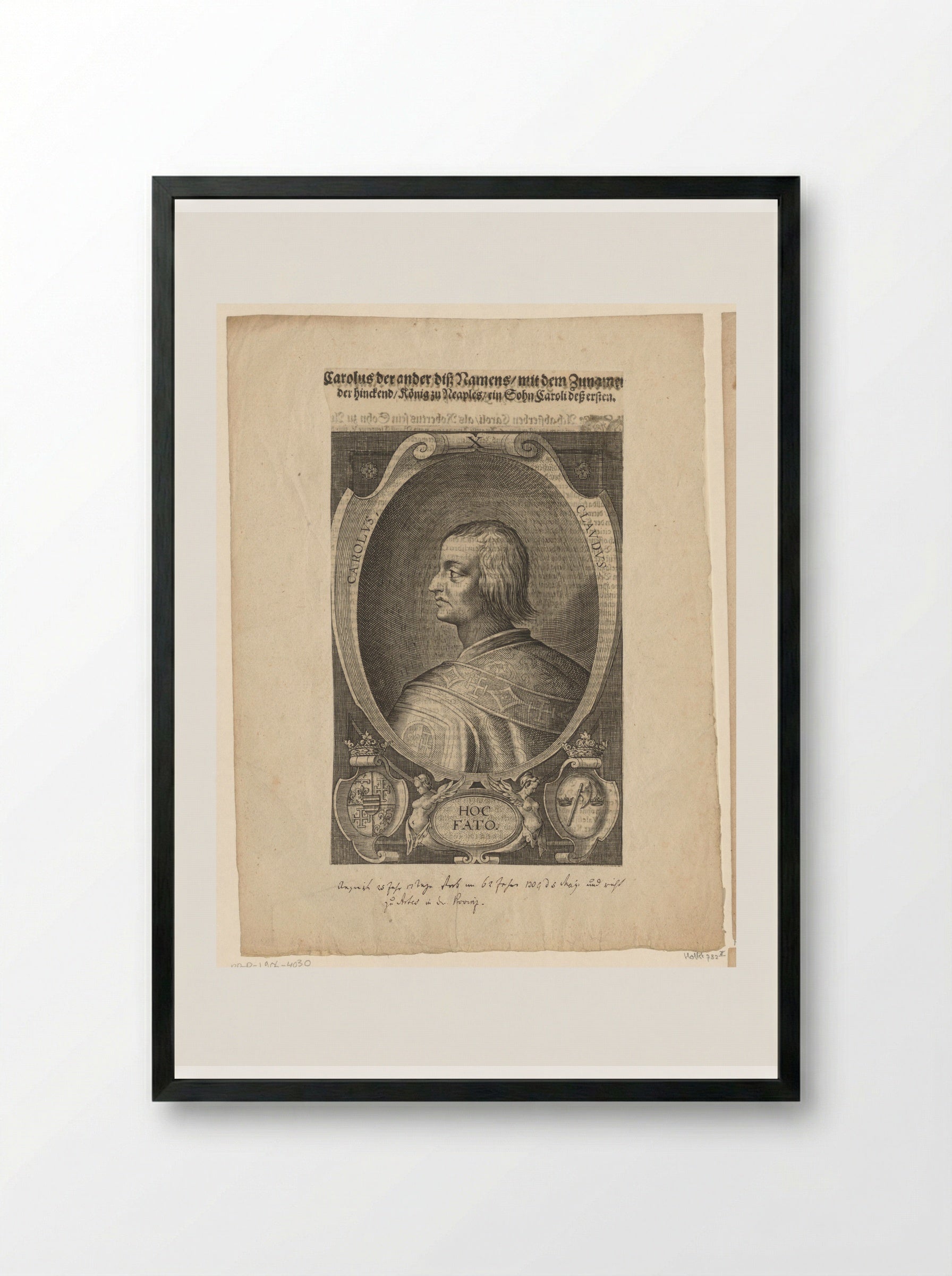 Portret van Karel II, koning van Napels - Lucas Kilian - Framed Print Black