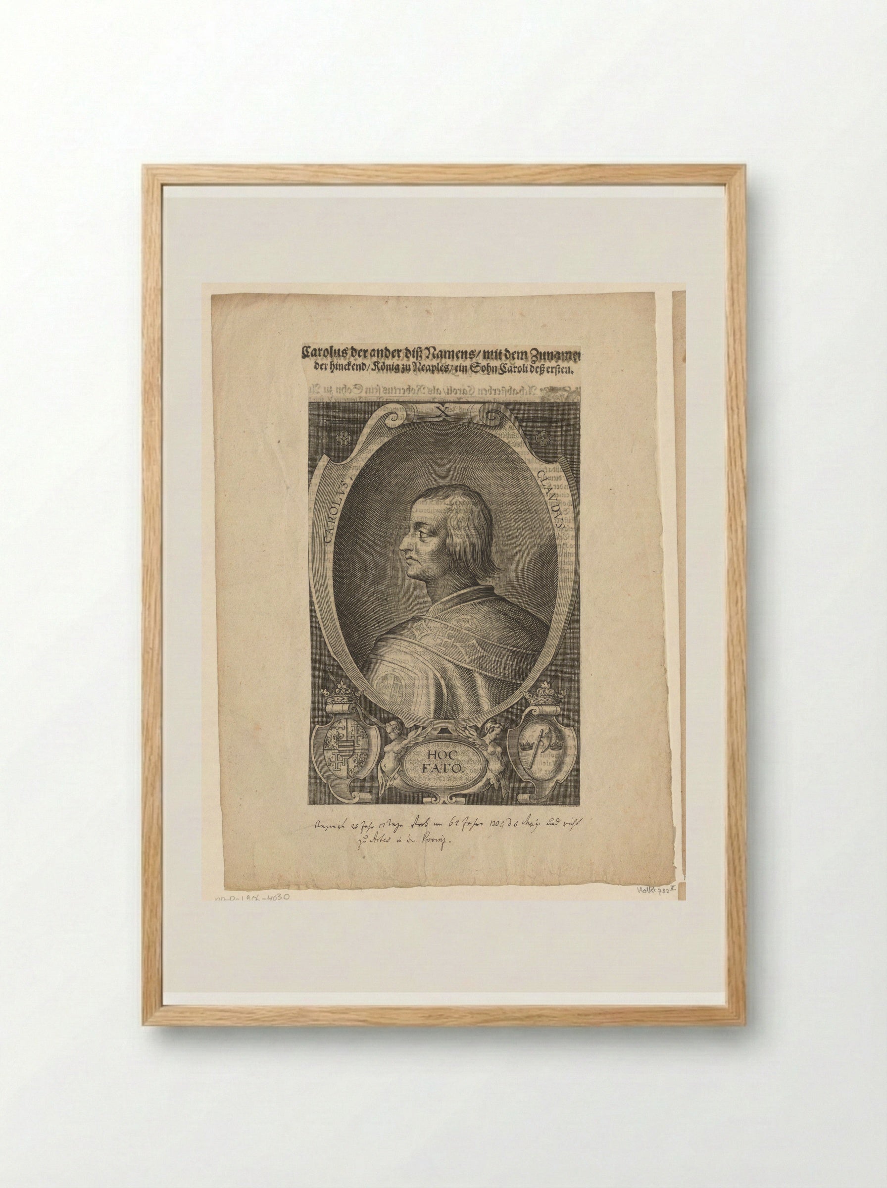 Portret van Karel II, koning van Napels - Lucas Kilian - Framed Print Wood