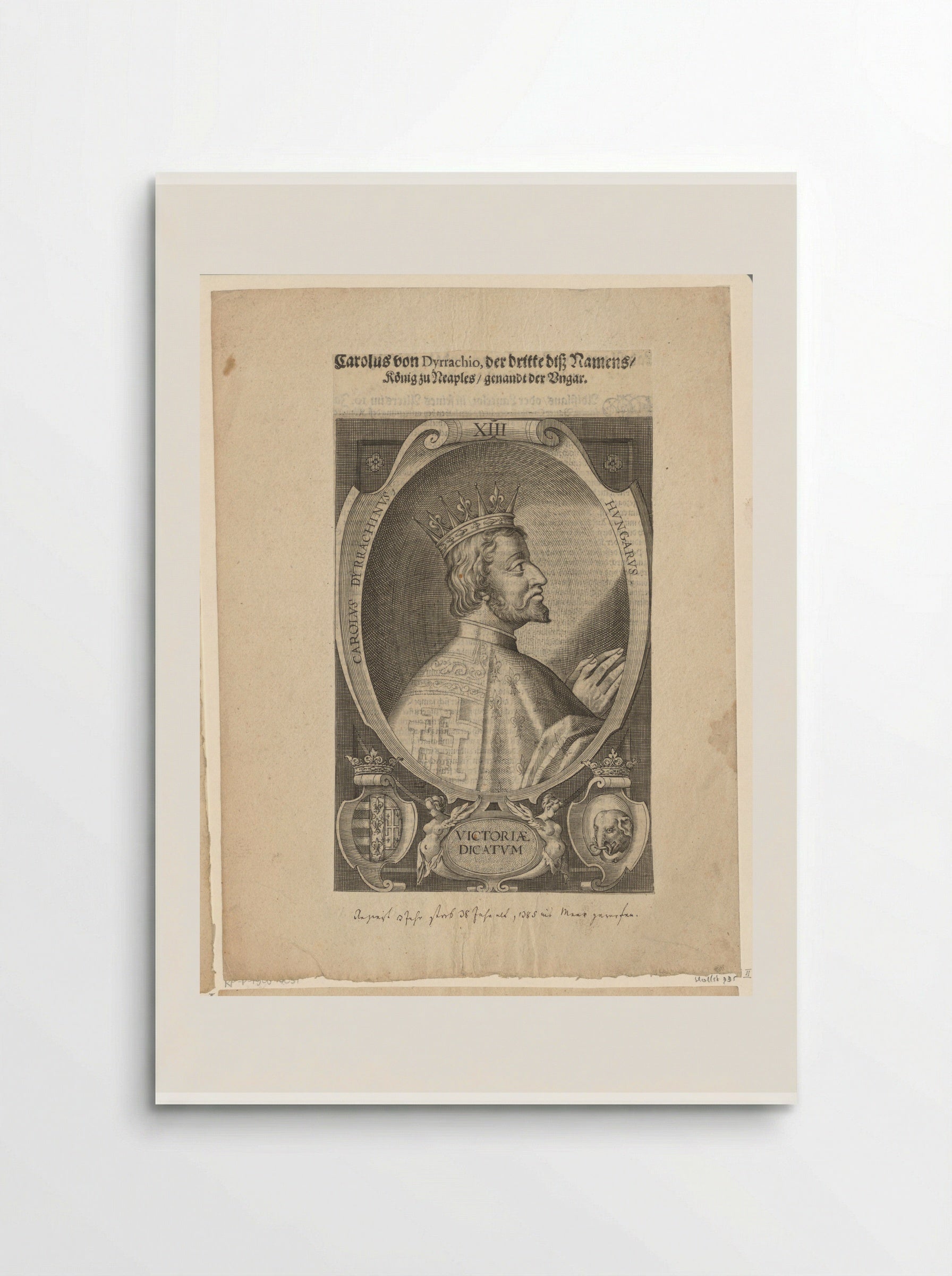 Portret van Karel III, koning van Napels - Lucas Kilian - Poster