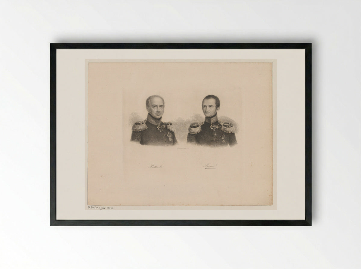 Portret van Karl Prittwitz en Eduard von Bonin - Auguste Hüssener - Framed Print Black
