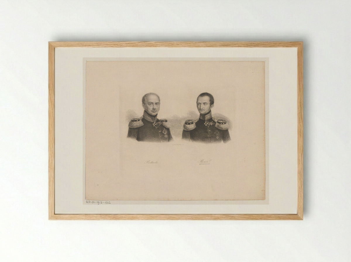 Portret van Karl Prittwitz en Eduard von Bonin - Auguste Hüssener - Framed Print Wood
