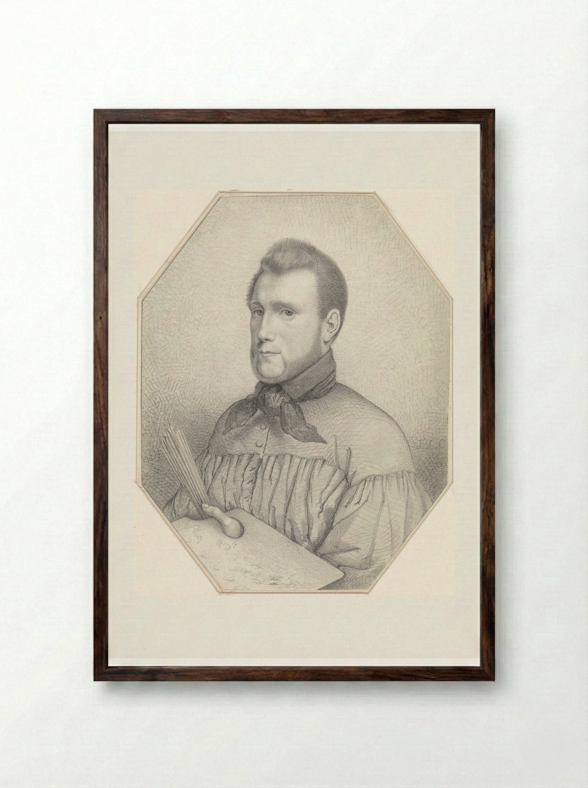 Portret van Koevoet Le Flamand - Jacobus Ludovicus Cornet - Framed Print Dark Wood