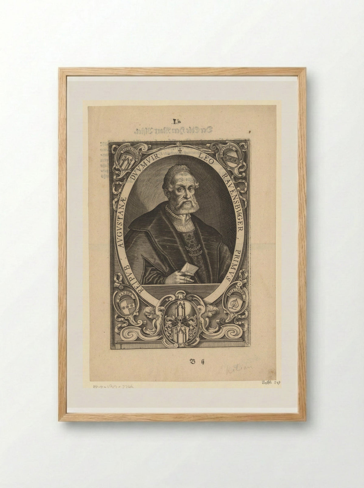 Portret van Leo Ravensburger - Lucas Kilian - Framed Print Wood