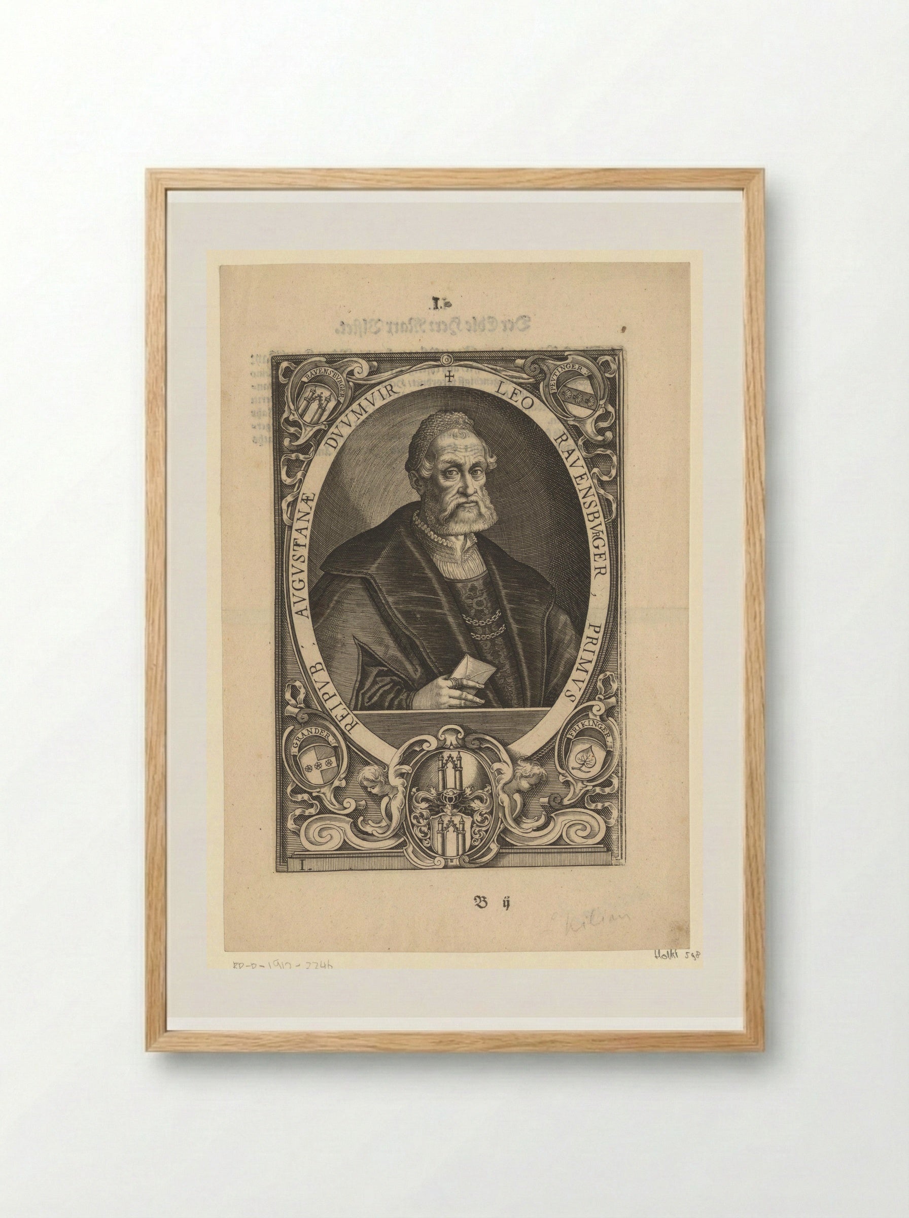 Portret van Leo Ravensburger - Lucas Kilian - Framed Print Wood