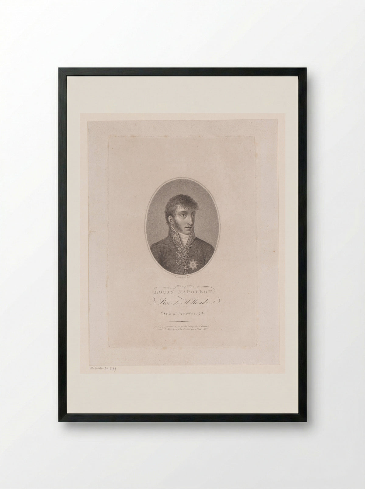 Portret van Lodewijk Napoleon Bonaparte - Ernst Karl Gottlieb Thelott - Framed Print Black