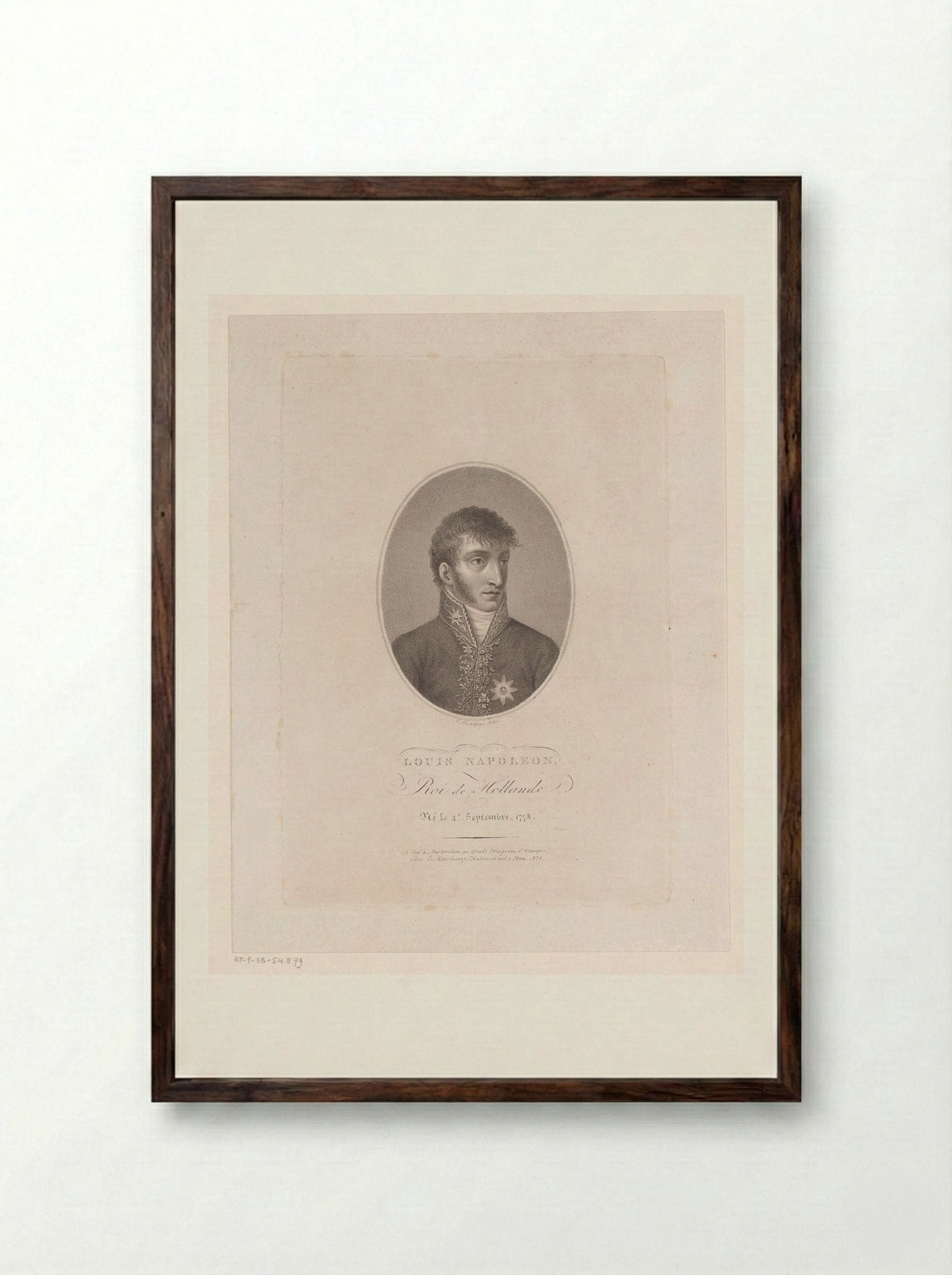 Portret van Lodewijk Napoleon Bonaparte - Ernst Karl Gottlieb Thelott - Framed Print Dark Wood