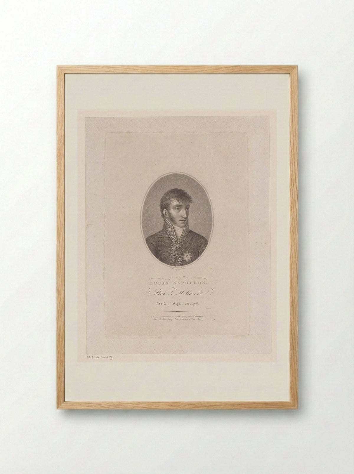 Portret van Lodewijk Napoleon Bonaparte - Ernst Karl Gottlieb Thelott - Framed Print Wood