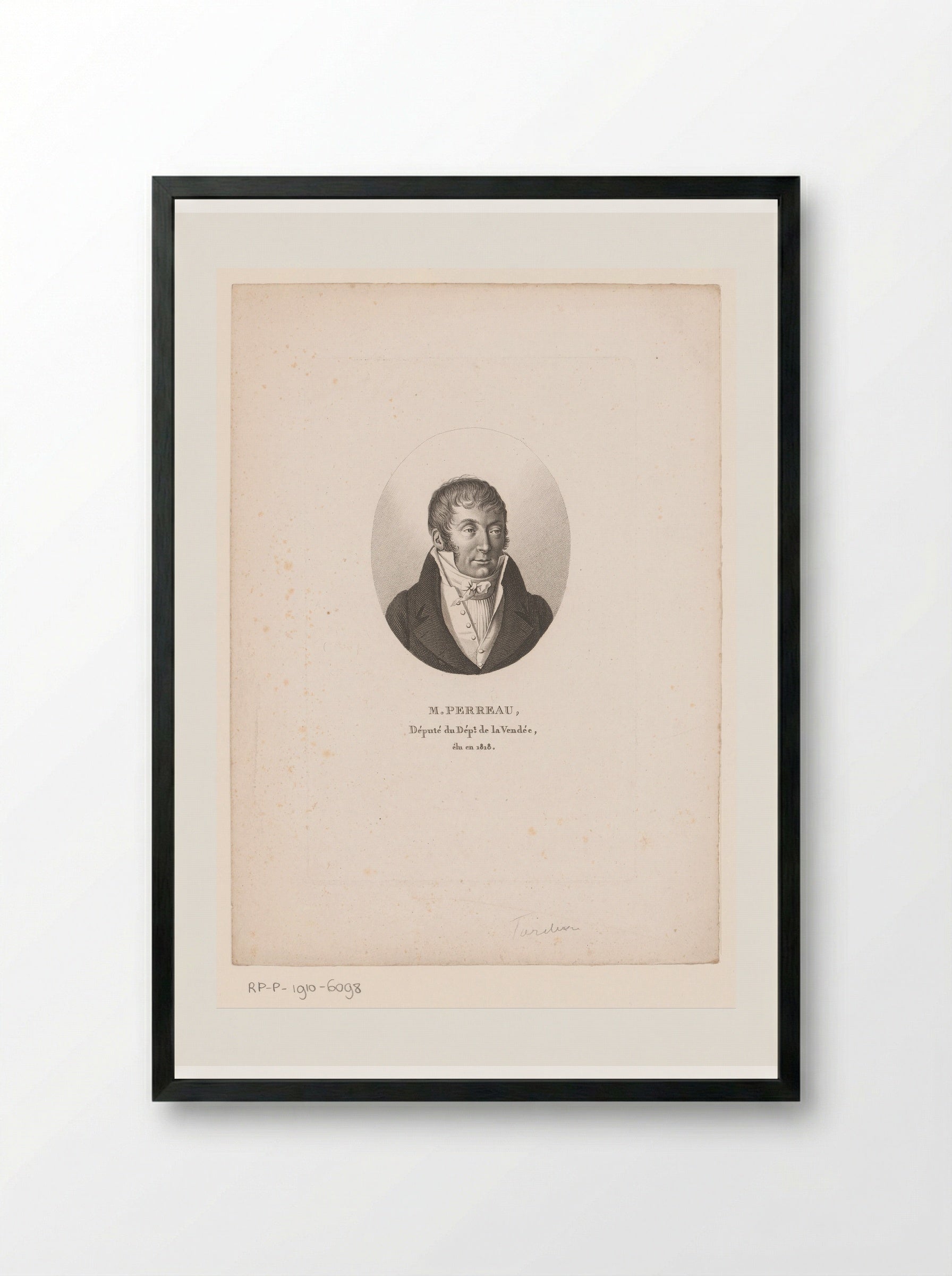 Portret van Louis Perreau du Magné - Ambroise Tardieu - Framed Print Black