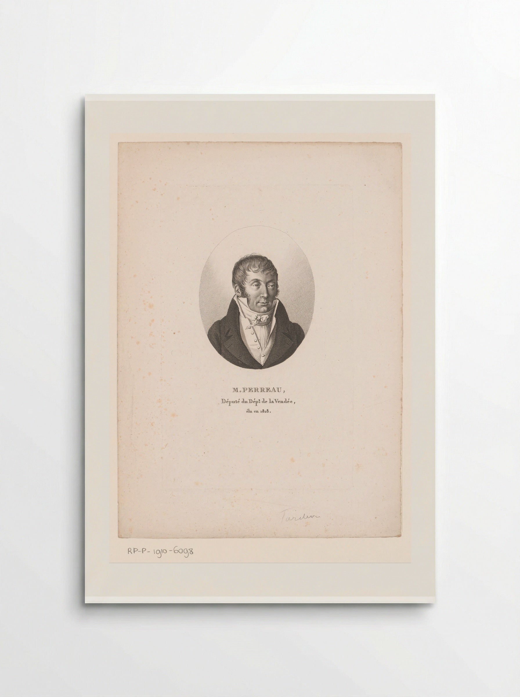 Portret van Louis Perreau du Magné - Ambroise Tardieu - Poster