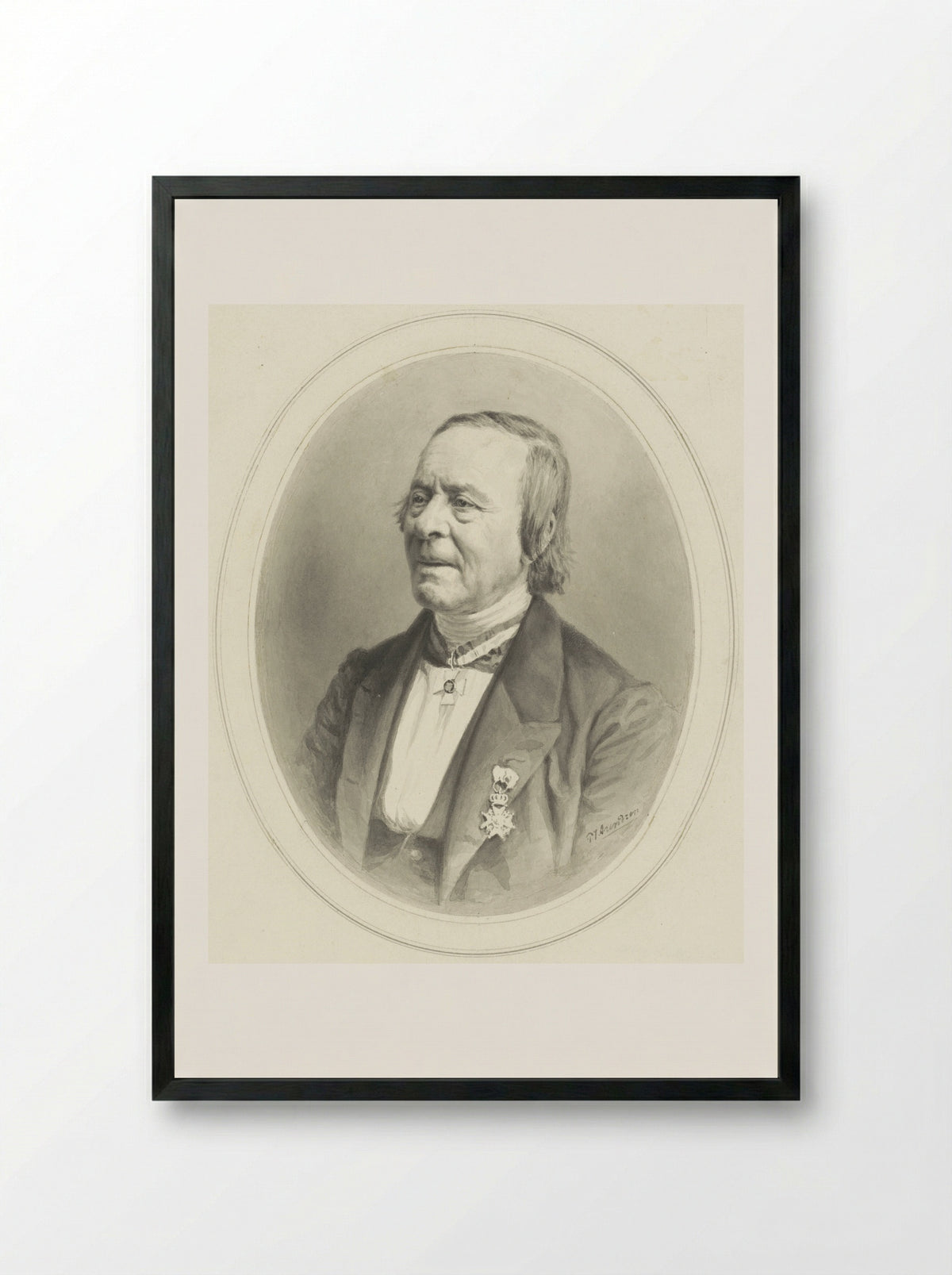 Portret van Louis Royer - Petrus Johannes Arendzen - Framed Print Black