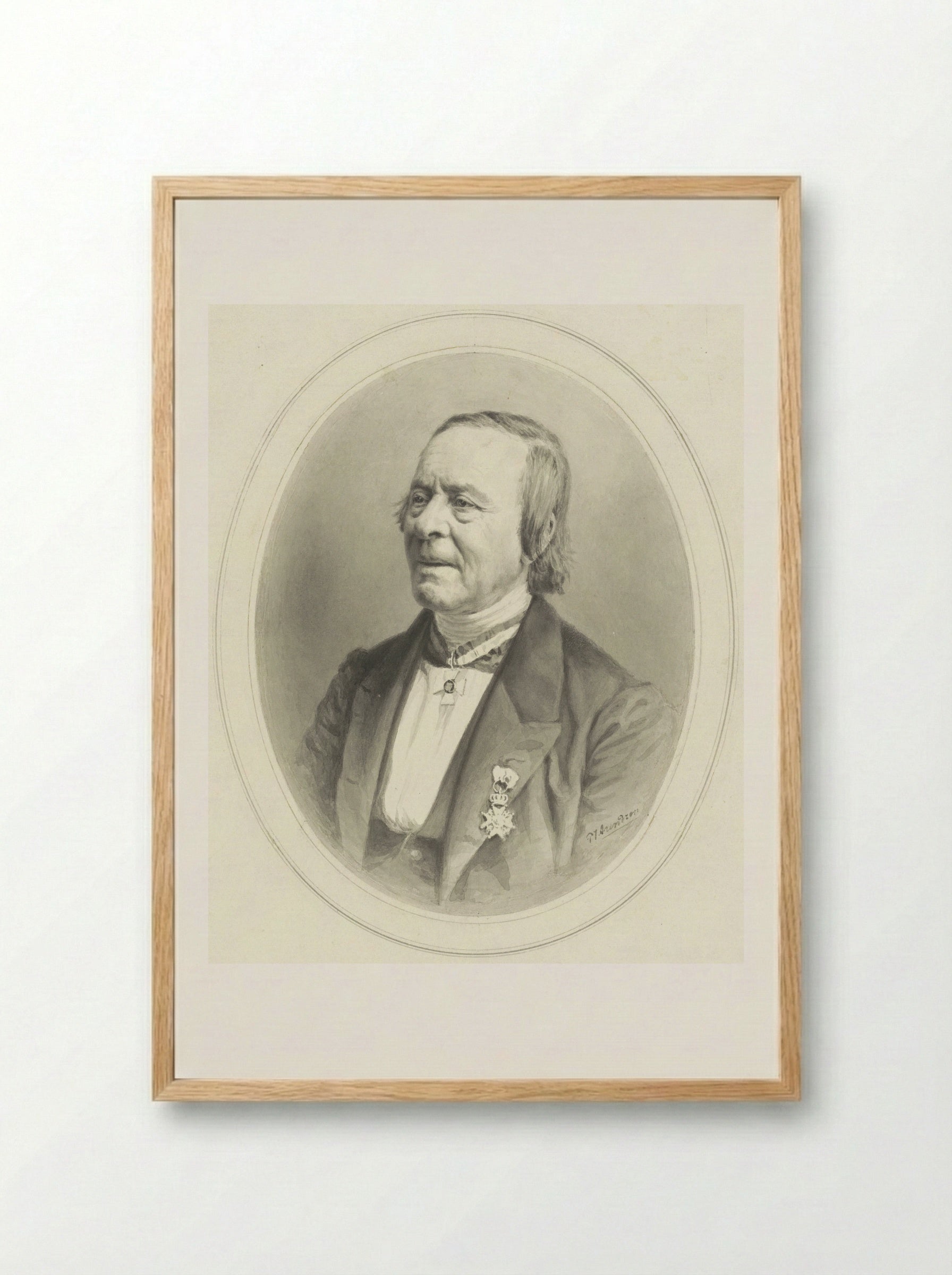 Portret van Louis Royer - Petrus Johannes Arendzen - Framed Print Wood