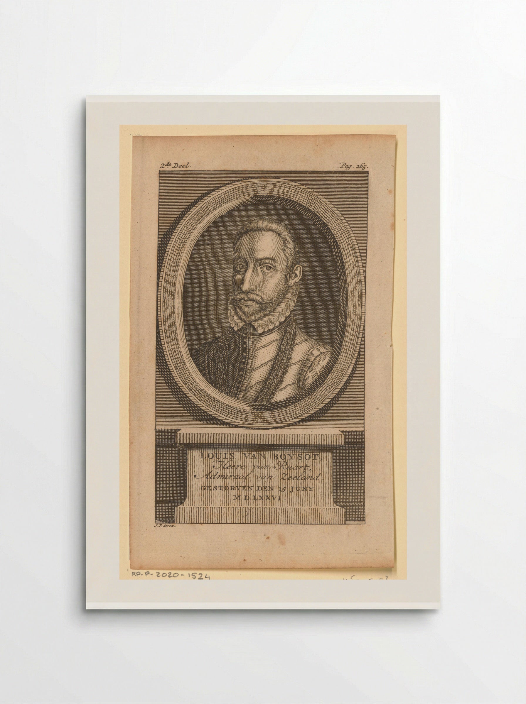 Portret van Louis de Boisot - Jan Punt - Poster