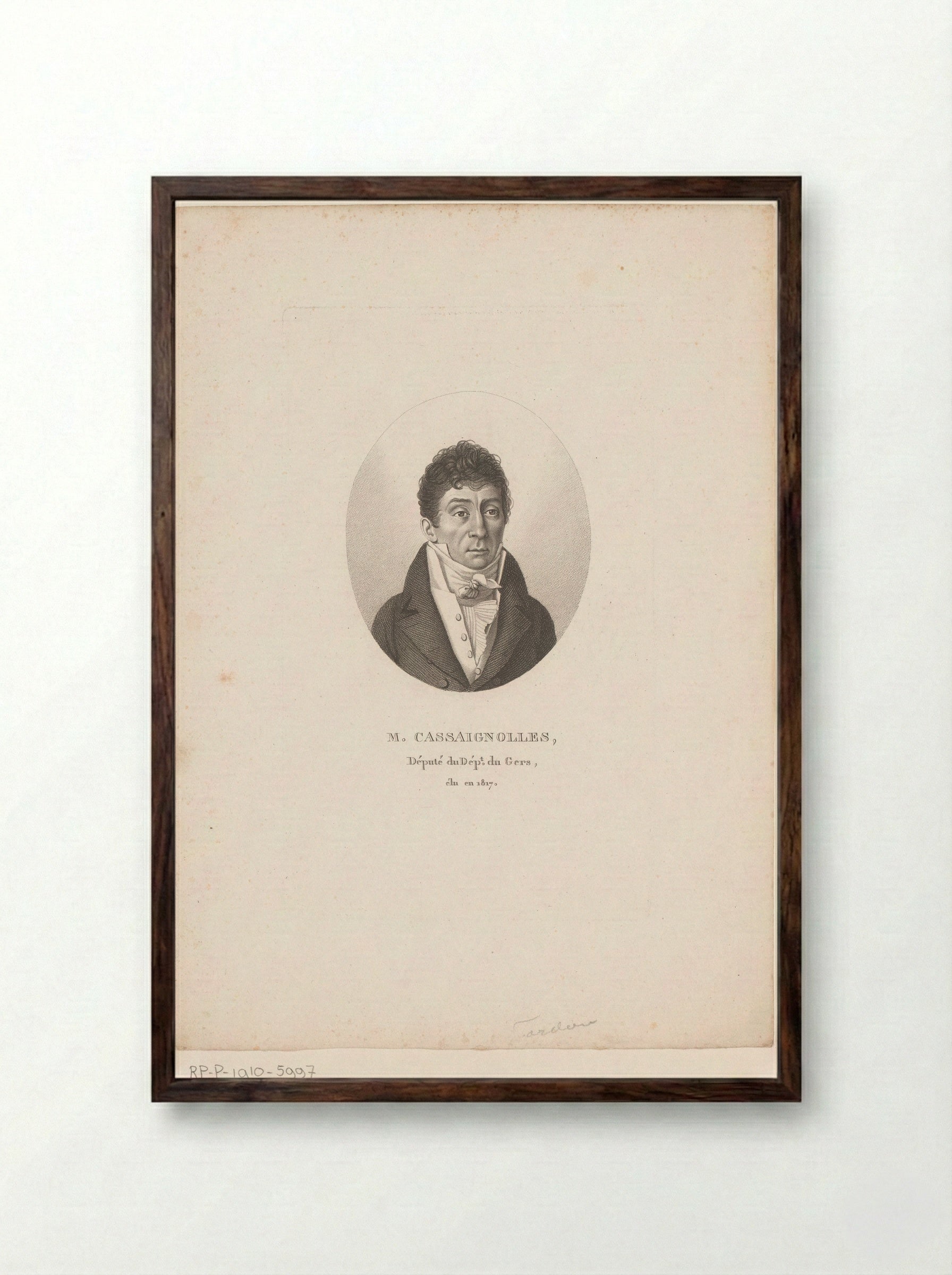 Portret van Louis de Cassaignoles - Ambroise Tardieu - Framed Print Dark Wood