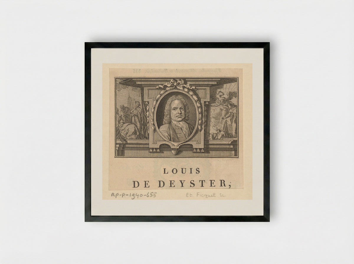 Portret van Louis de Deyster - Étienne Ficquet - Framed Print Black