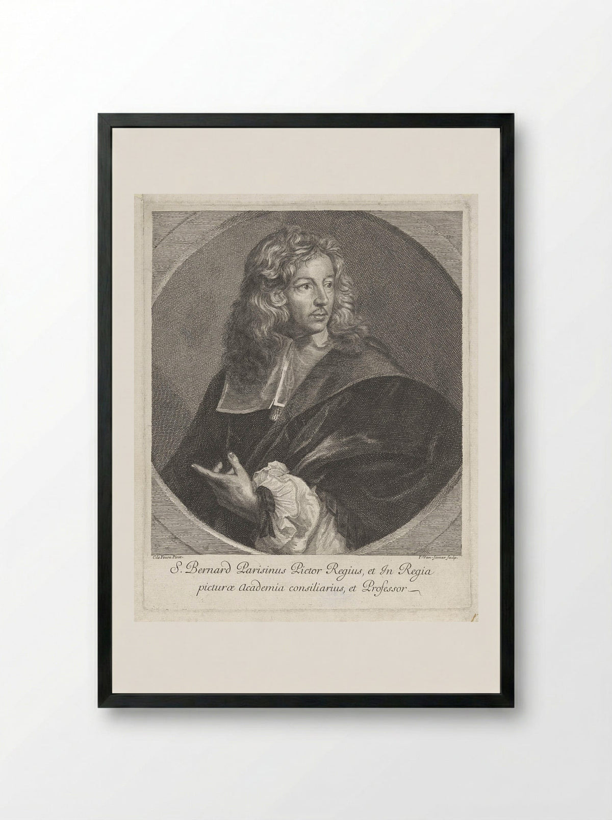 Portret van Louis du Guernier - Samuel Bernard - Framed Print Black