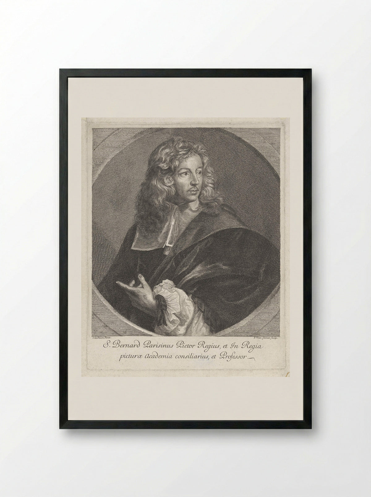 Portret van Louis du Guernier - Samuel Bernard - Framed Print Black