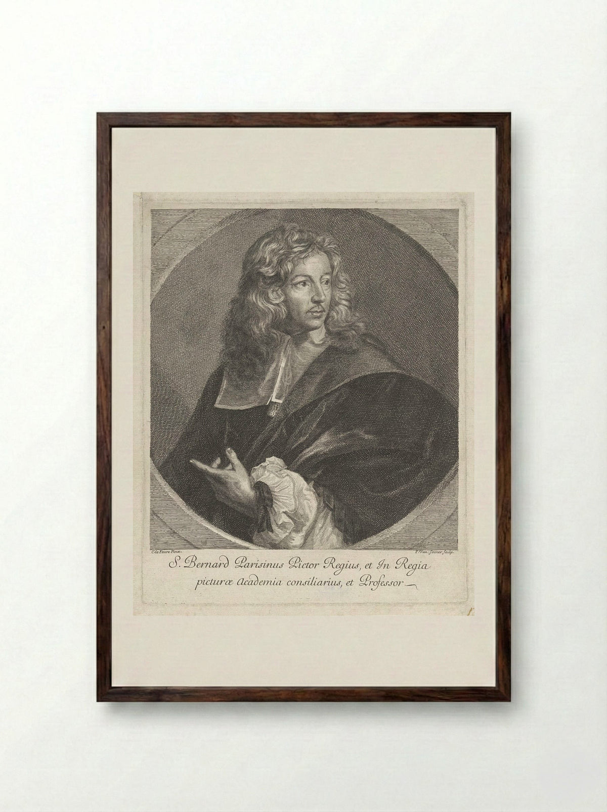 Portret van Louis du Guernier - Samuel Bernard - Framed Print Dark Wood