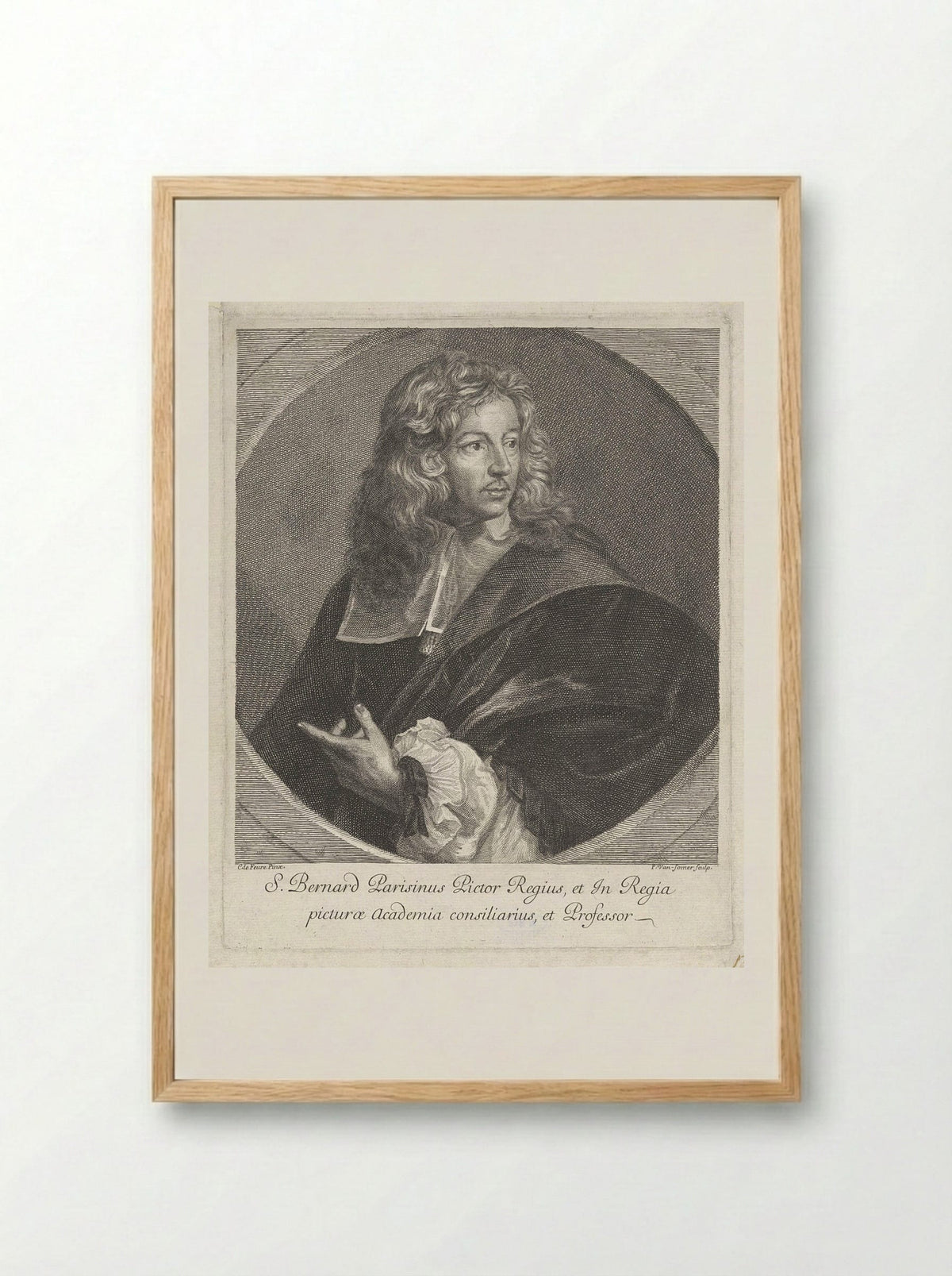 Portret van Louis du Guernier - Samuel Bernard - Framed Print Wood