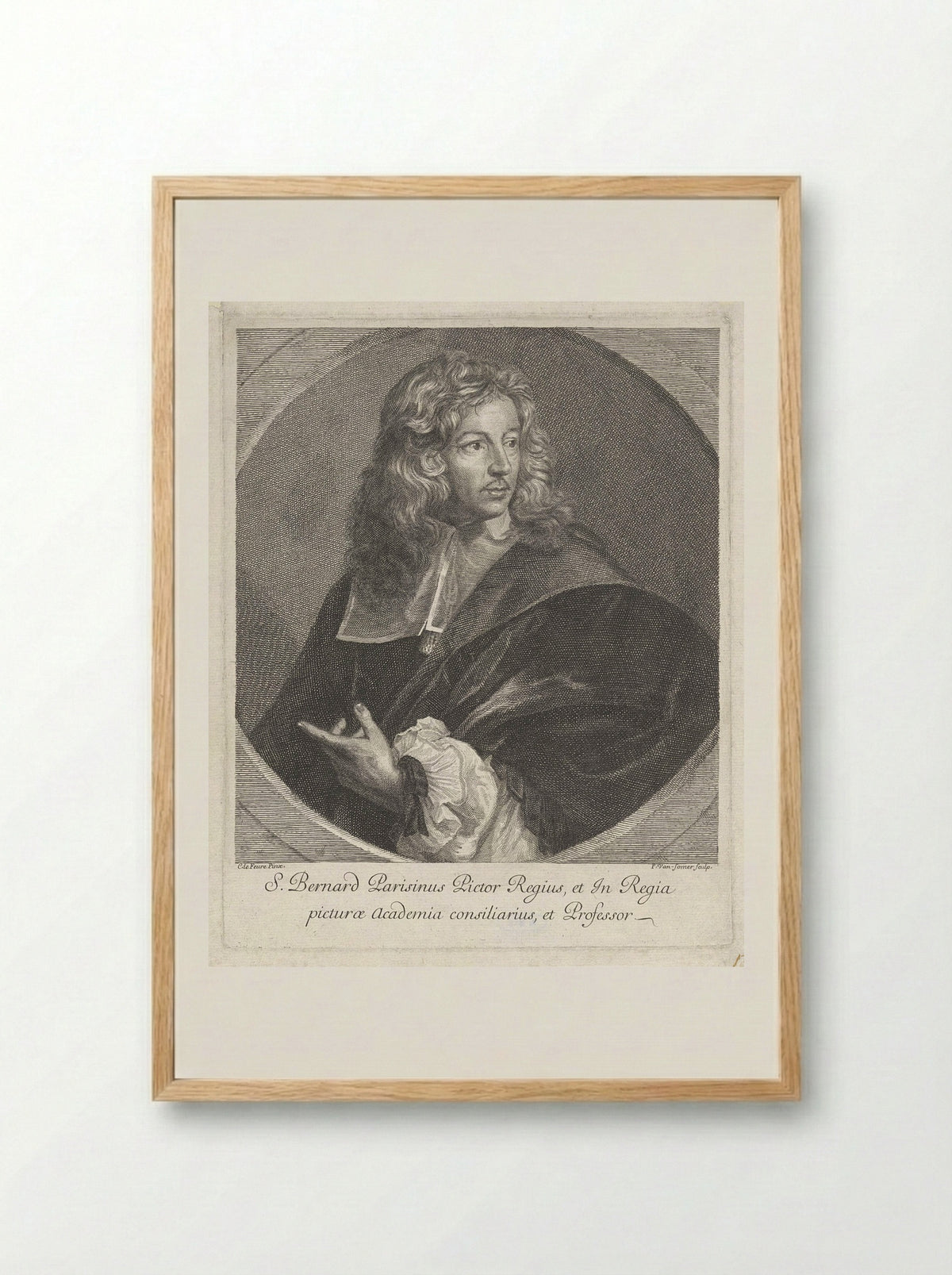 Portret van Louis du Guernier - Samuel Bernard - Framed Print Wood