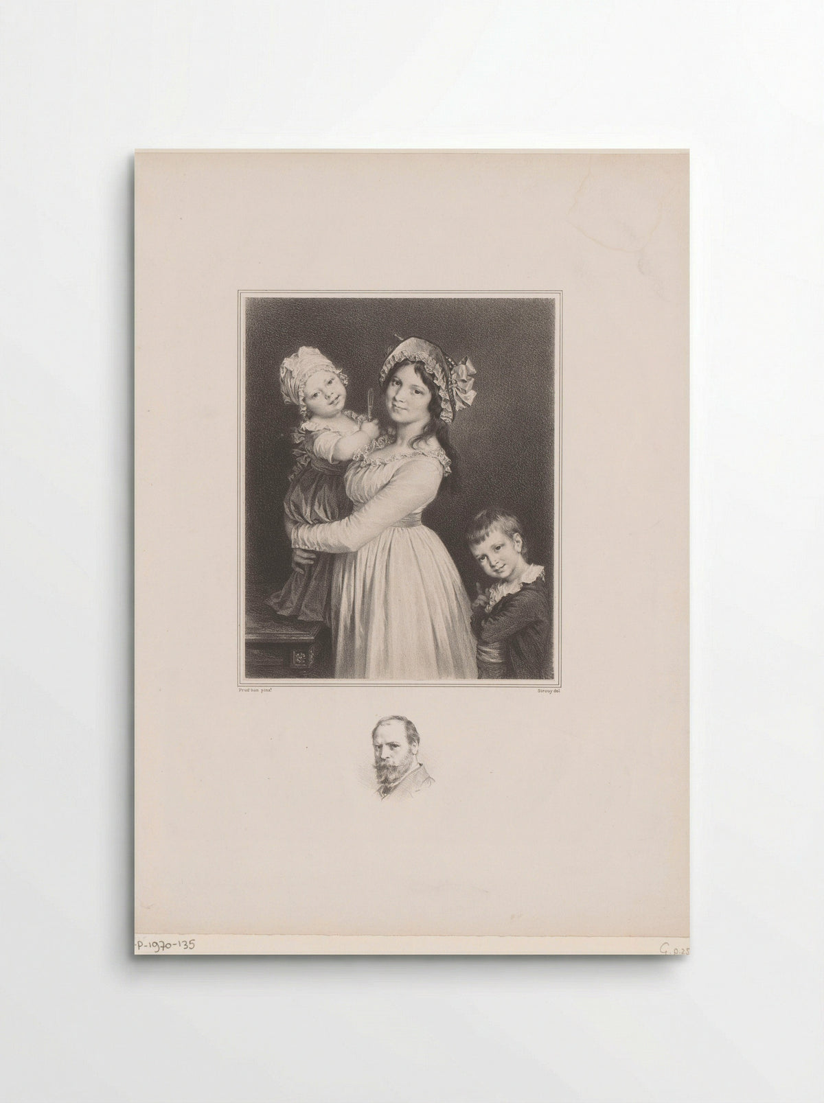 Portret van Louise Demandre met haar kinderen Frédi en Joseph Anthony - Lemercier & Cie. - Poster